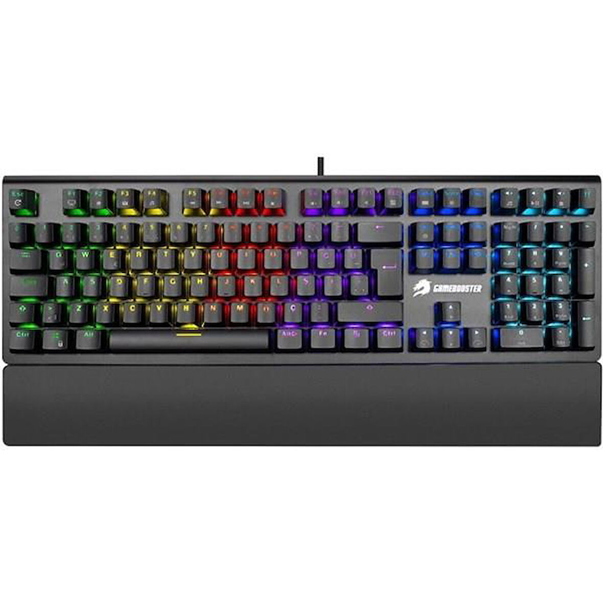 GameBooster G908 Bolt Rainbow Aydınlatmalı Red Switch Mekanik Bileklikli Oyun Klavyesi
