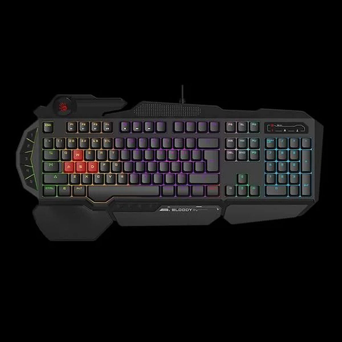 BLOODY B310N USB Q Trk RGB Led Aydınlatmalı Mekanik Hisli Siyah Gaming Klavye Bilek Destekli