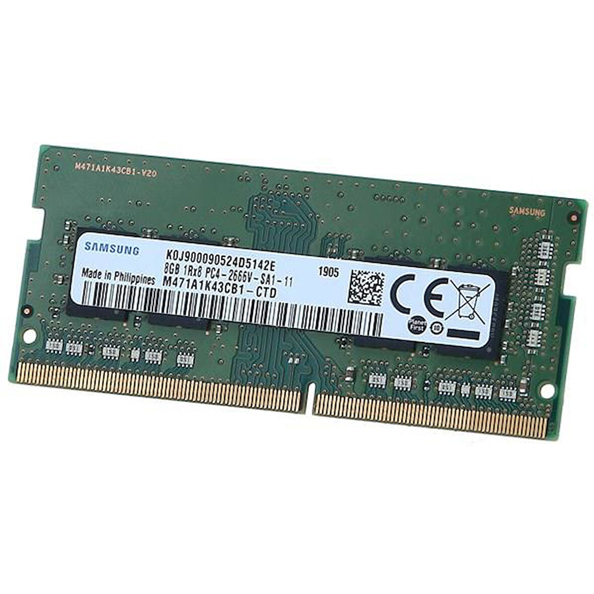 SAMSUNG 8GB DDR4 2666MHZ NOTEBOOK RAM VALUE M471A1K43CB1-CTD