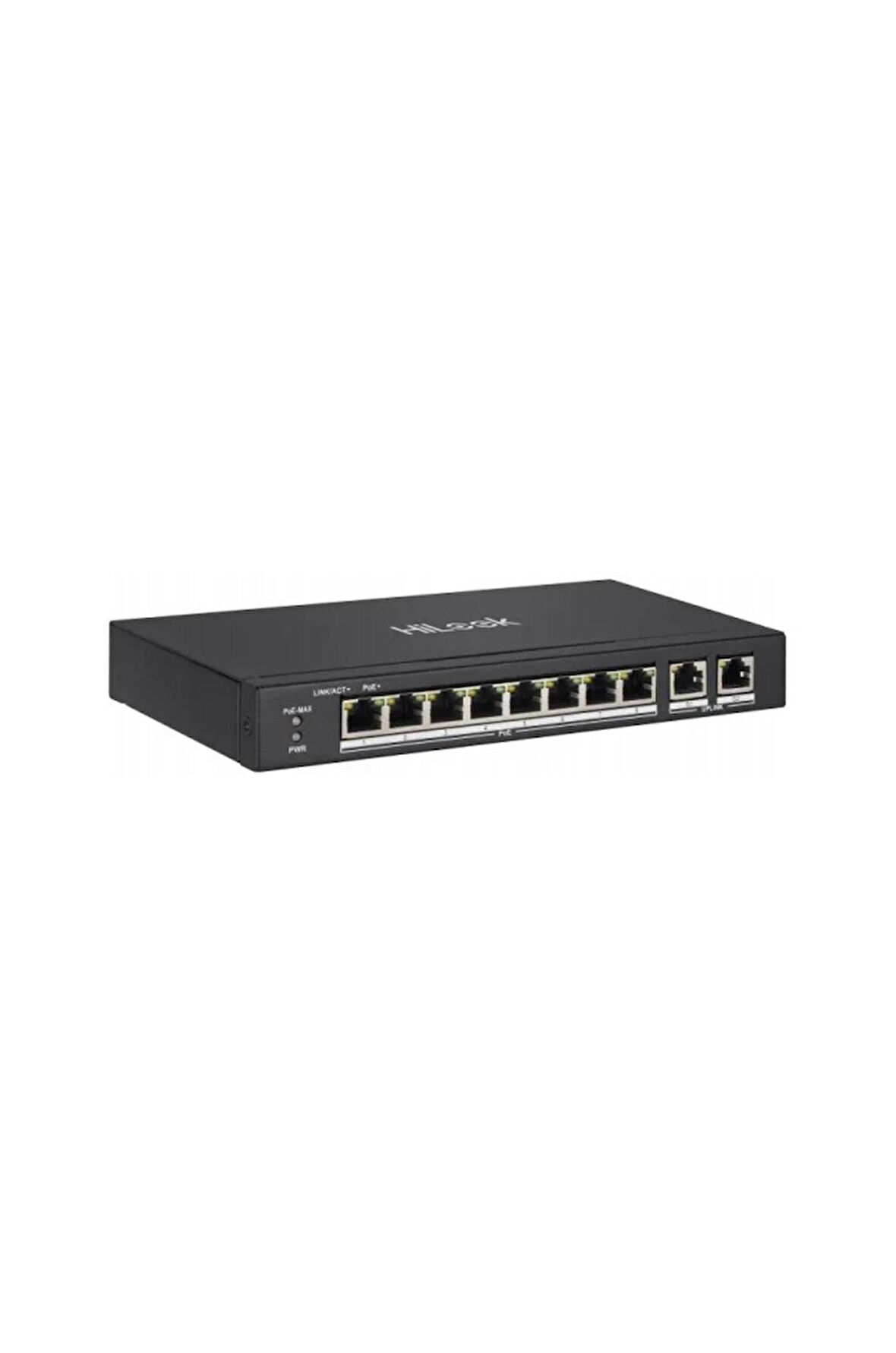 HILOOK NS-0310P-60(B), 8Port, Megabit, PoE 60W, 2 Port Gigabit Uplink, Long Range 250Metre, Yönetilemez, Masaüstü Switch