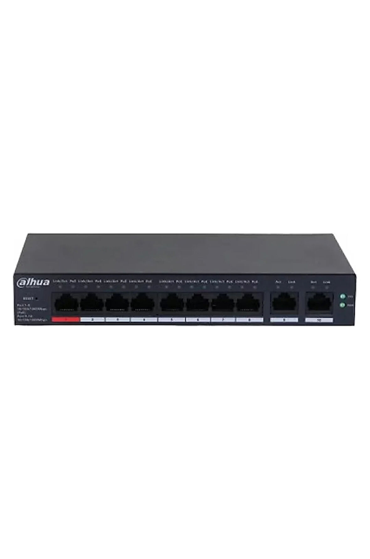 DAHUA CS4010-8GT-110, 8 Port, Gigabit, PoE 110W, 2 Port Uplink, Cloud Yönetilebilir, Switch