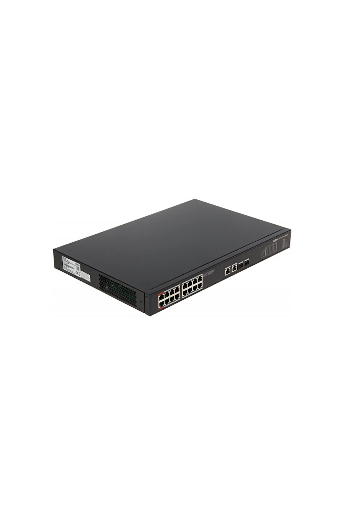 DAHUA PFS3220-16GT-240, 16 Port, GigaBit, PoE 240W, 2 Port GigaBit Uplink, 2 Port GigaBit Combo SFP, Yönetilemez, Rack Mount Switch