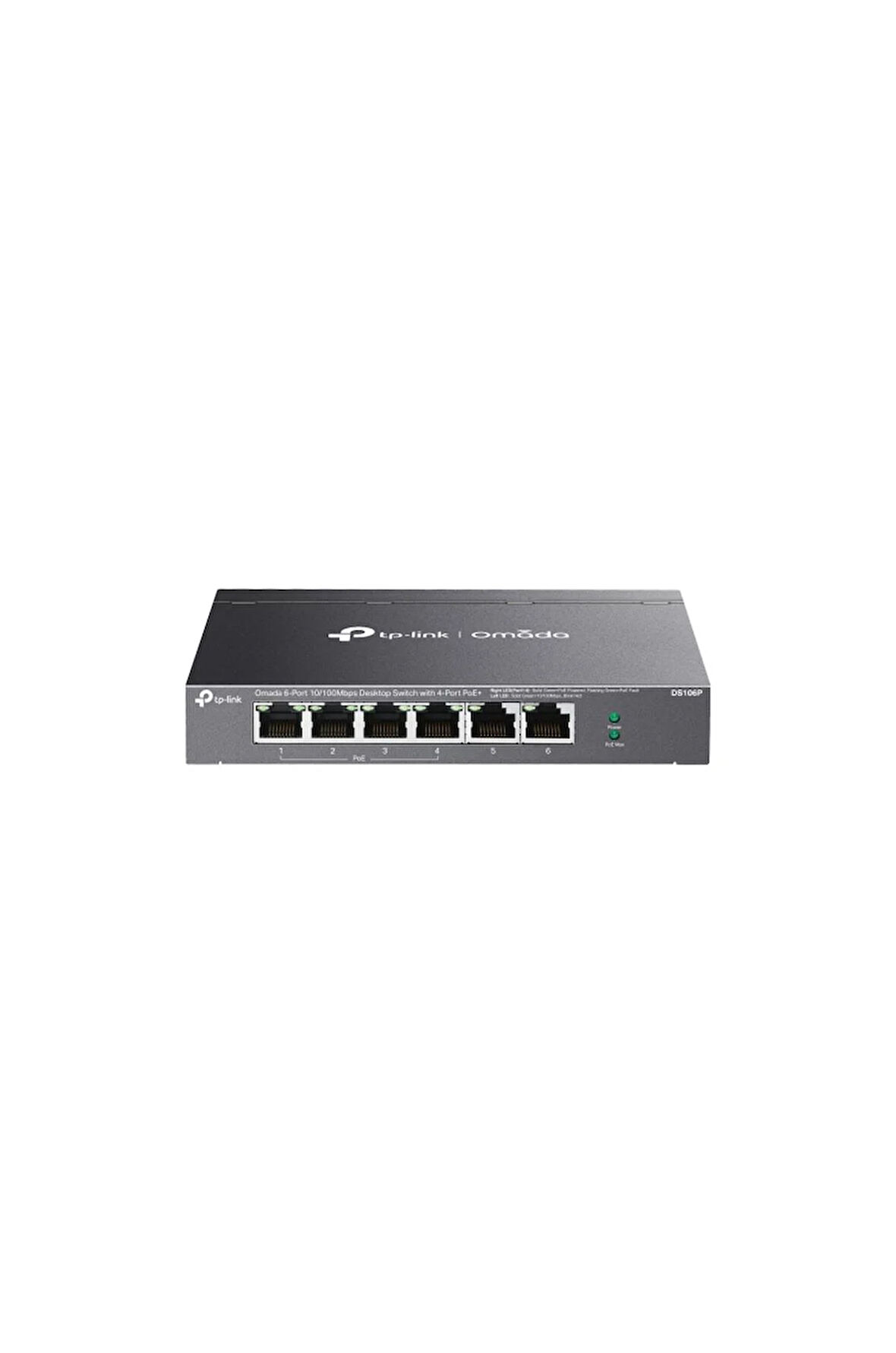 OMADA DS106P, 6 Port Megabit, 4 Port Megabit PoE+, 67W, Yönetilemez, Masaüstü Metal Kasa Sessiz Switch