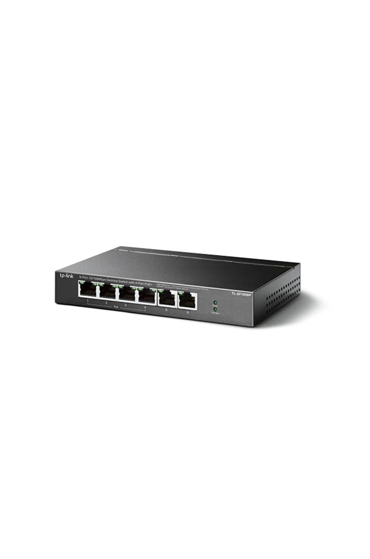 TP-LINK TL-SF1006P, 6 Port, MegaBit, 4 Port PoE 67W, Yönetilemez, Metal Kasalı Switch