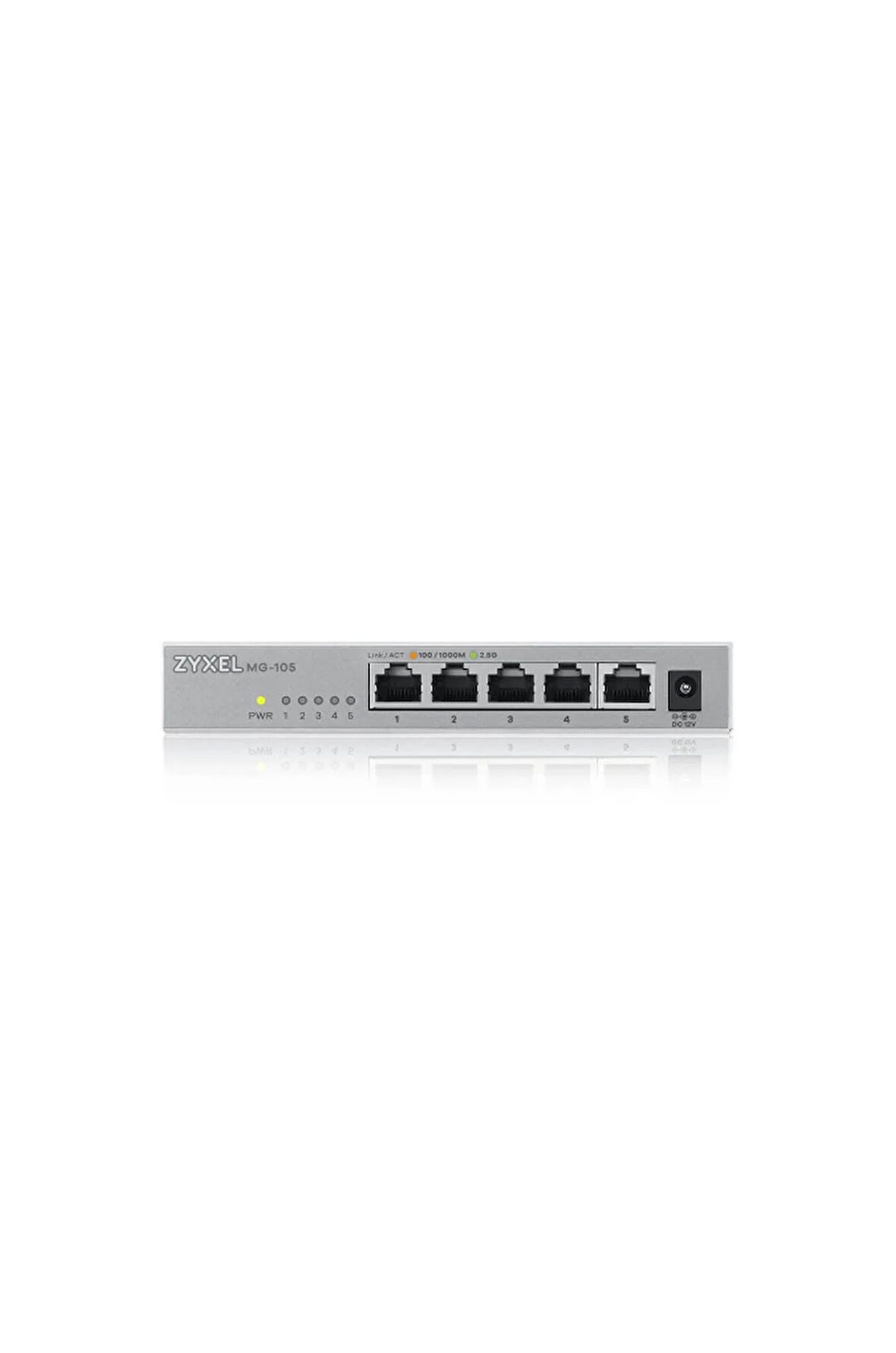 ZyXEL MG-105, 5 Port, GigaBit, Metal Kasa, Yönetilemez, Masaüstü Switch