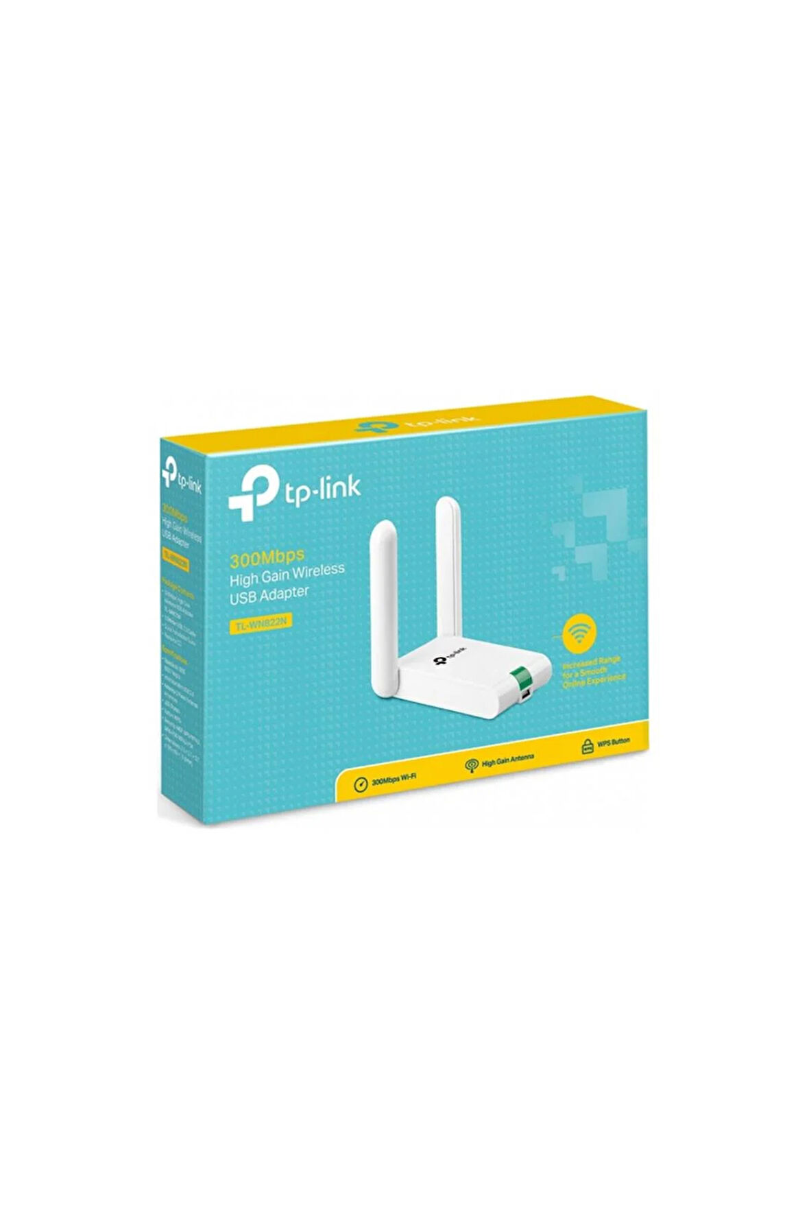 TP-LINK TL-WN822N, 300Mbps, 2.4Ghz, 2x3dBi Anten, USB2.0, WIRELESS ETHERNET