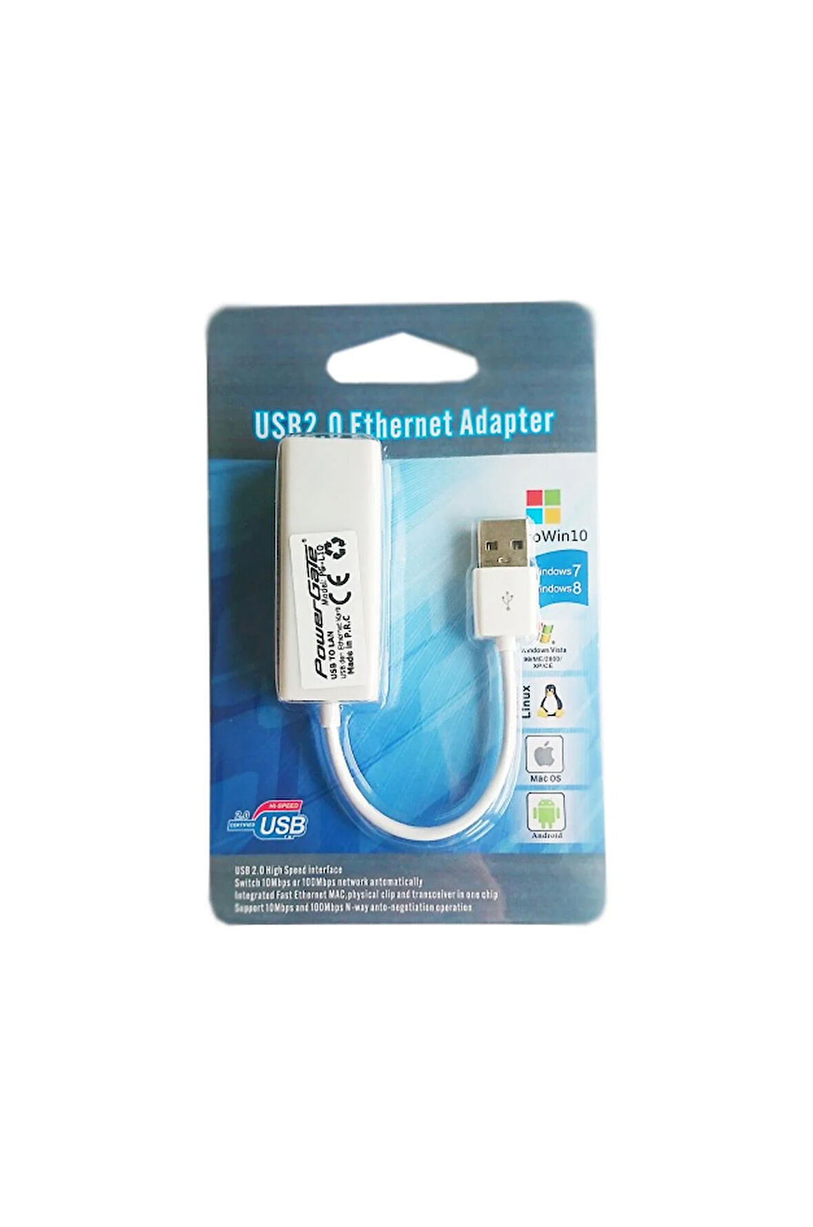 POWERGATE PG-L10, MegaBit, USB 2.0, Ethernet Kartı