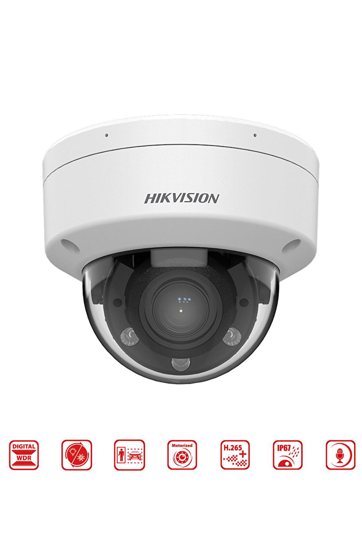 DS-2CD1723G2-LIZSU - 2MP Motorize Varifokal Lensli IR Dome Kamera Smart Hybrid Light + Motion Detection 
