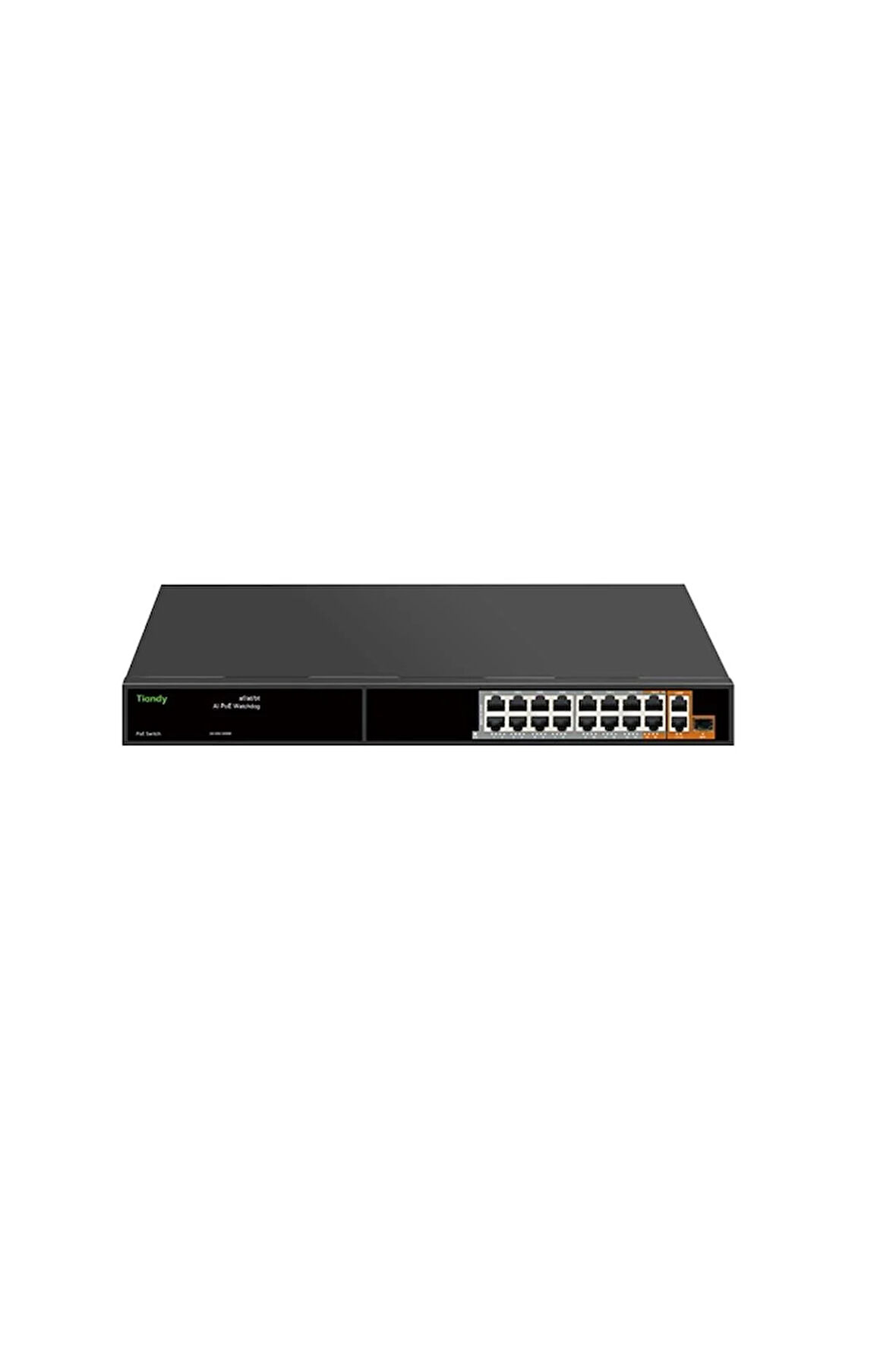 Tiandy 16 Port Yönetilmeyen AI Hybrid POE Switch ( 14E+2G + 2G  +1 SFP )