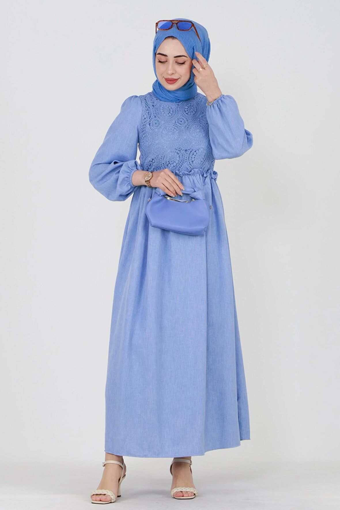 Firuze Elbise-Bebe mavi