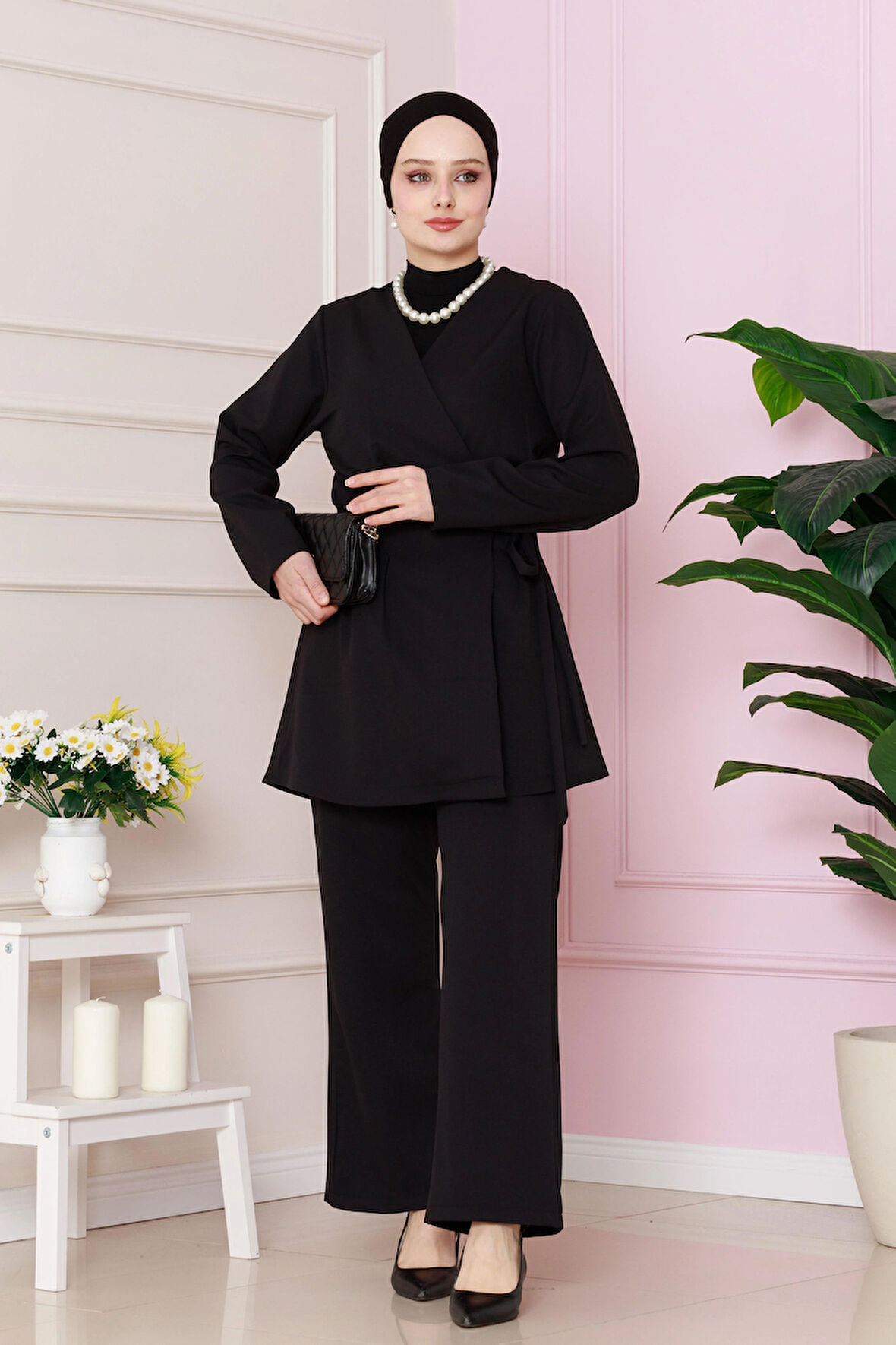 Yandan Bağlamalı HürremTakım-Siyah