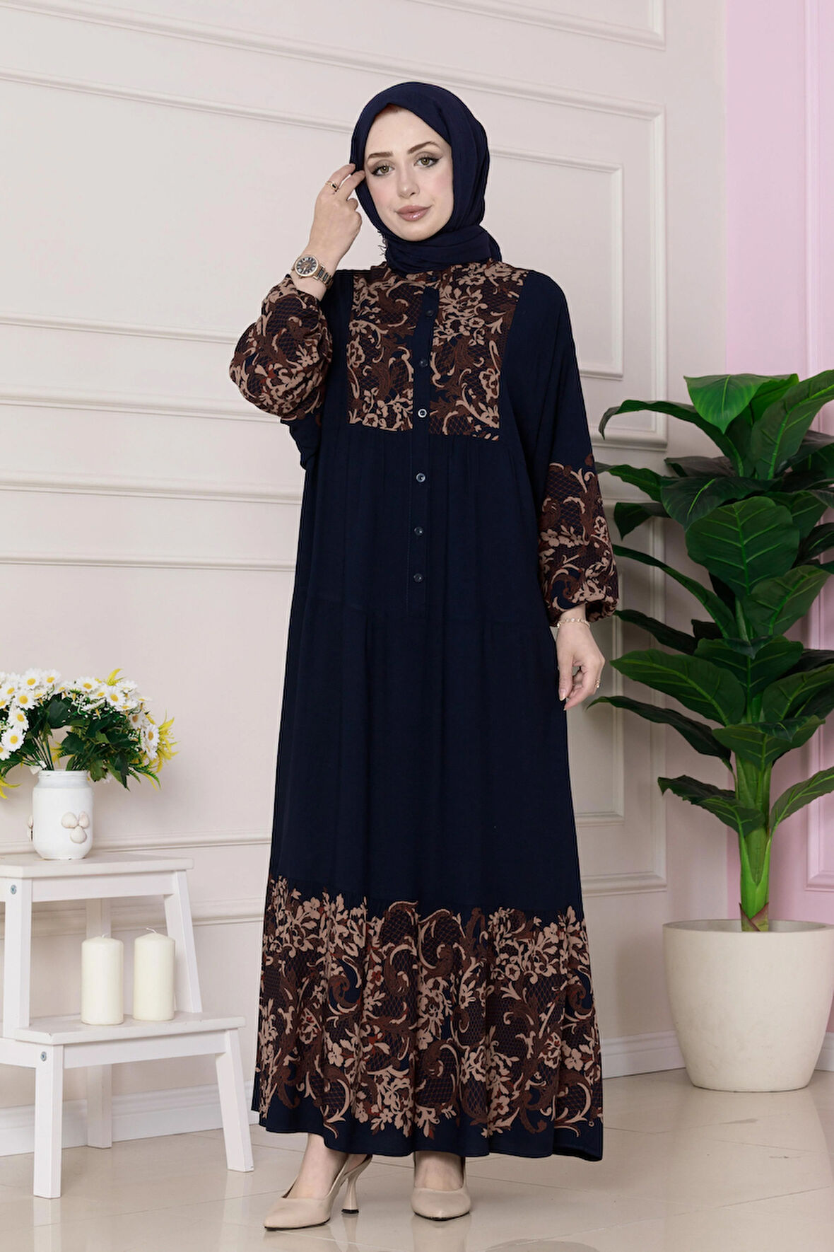 Robalı Zühre Viscon Elbise-Lacivert