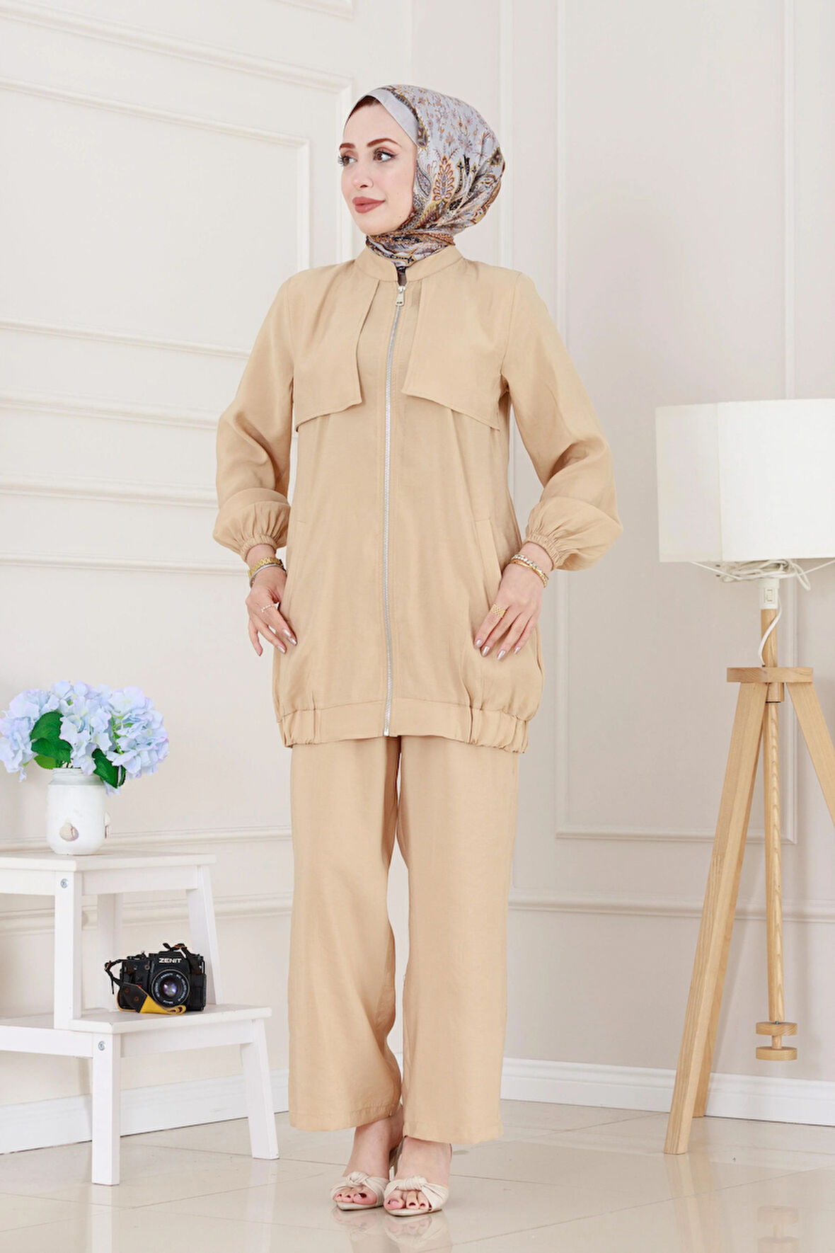 Tensel Allerli ikili Takım-Bej