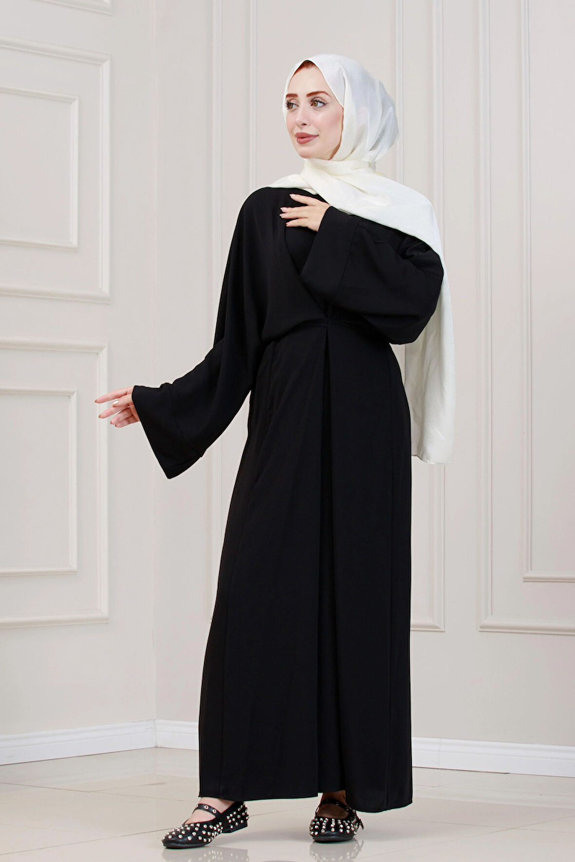 Bağlamalı Maria Elbise-Siyah