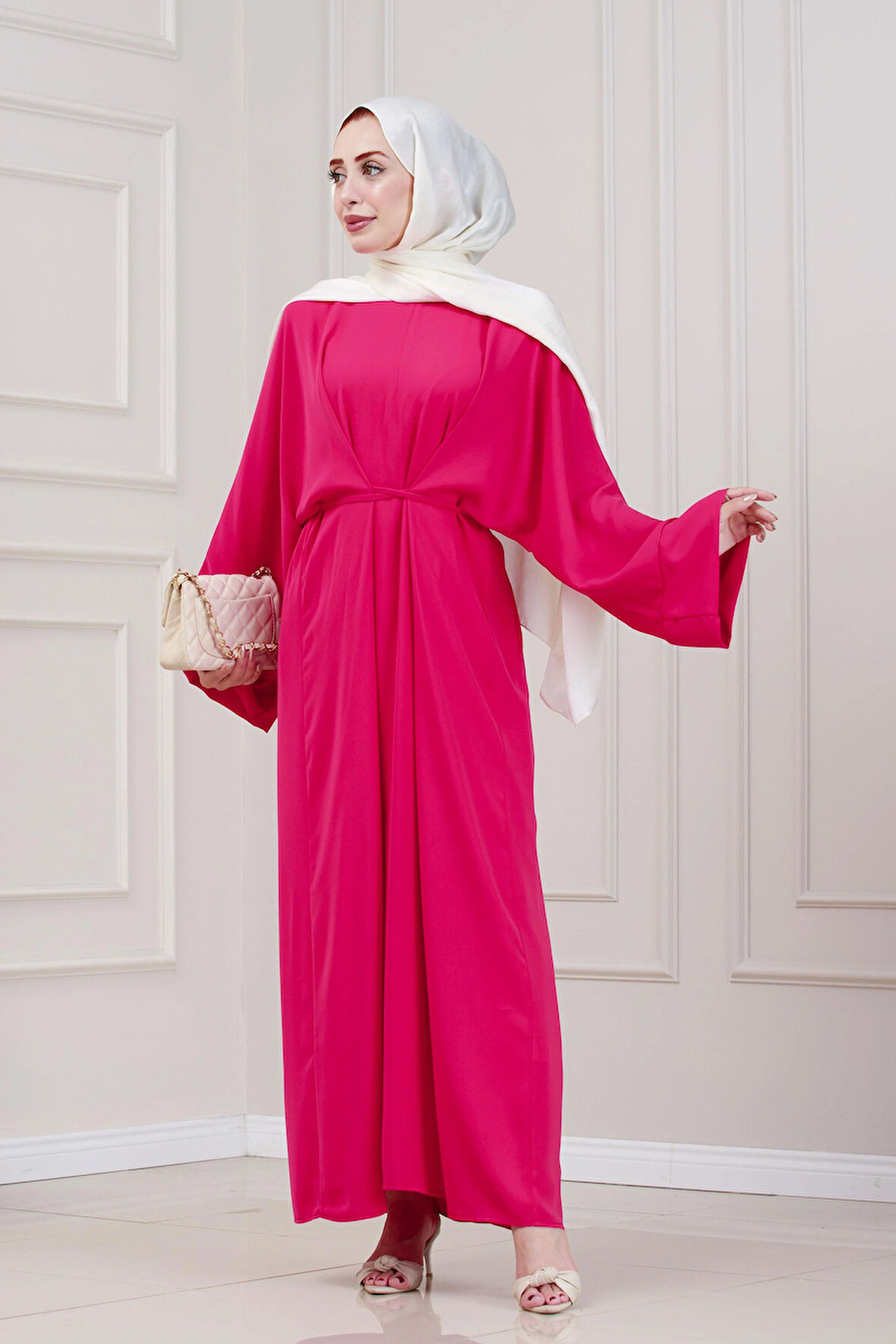 Bağlamalı Maria Elbise-Fuşya
