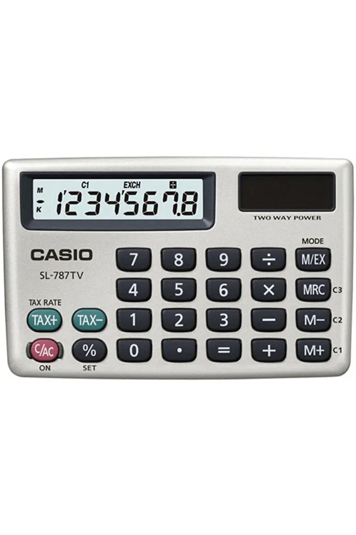 Gümüş Renk Cep Tipi Hesap Makinesi 8 Hane Sl-787tv-gd