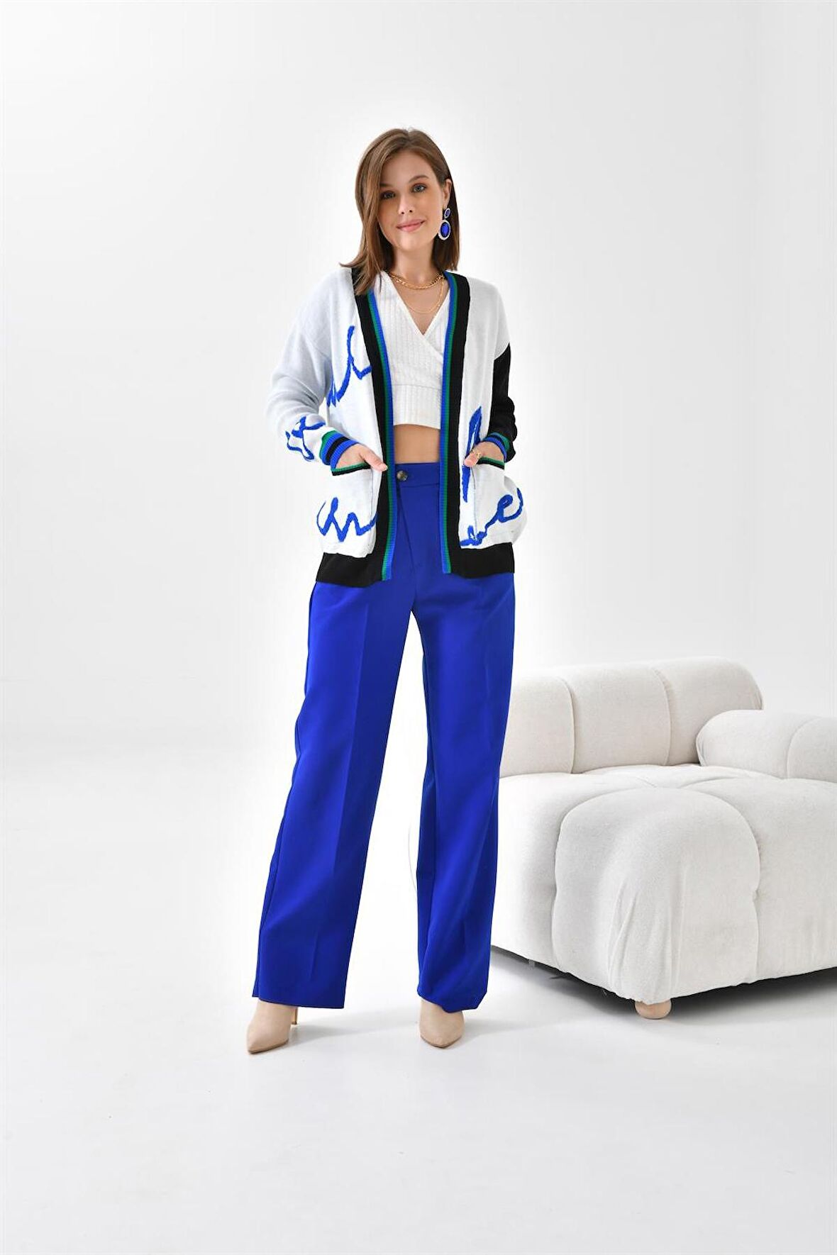 Ftz Women Kadın Havlu Detaylı Hırka Ekru 20400