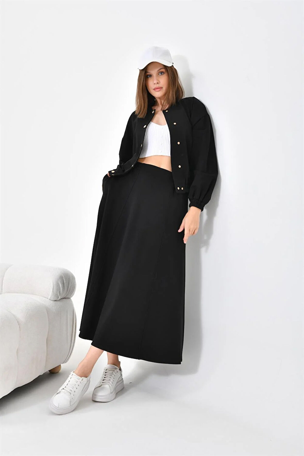 Ftz Women Kadın İki İp Etekli Takım Siyah 30619