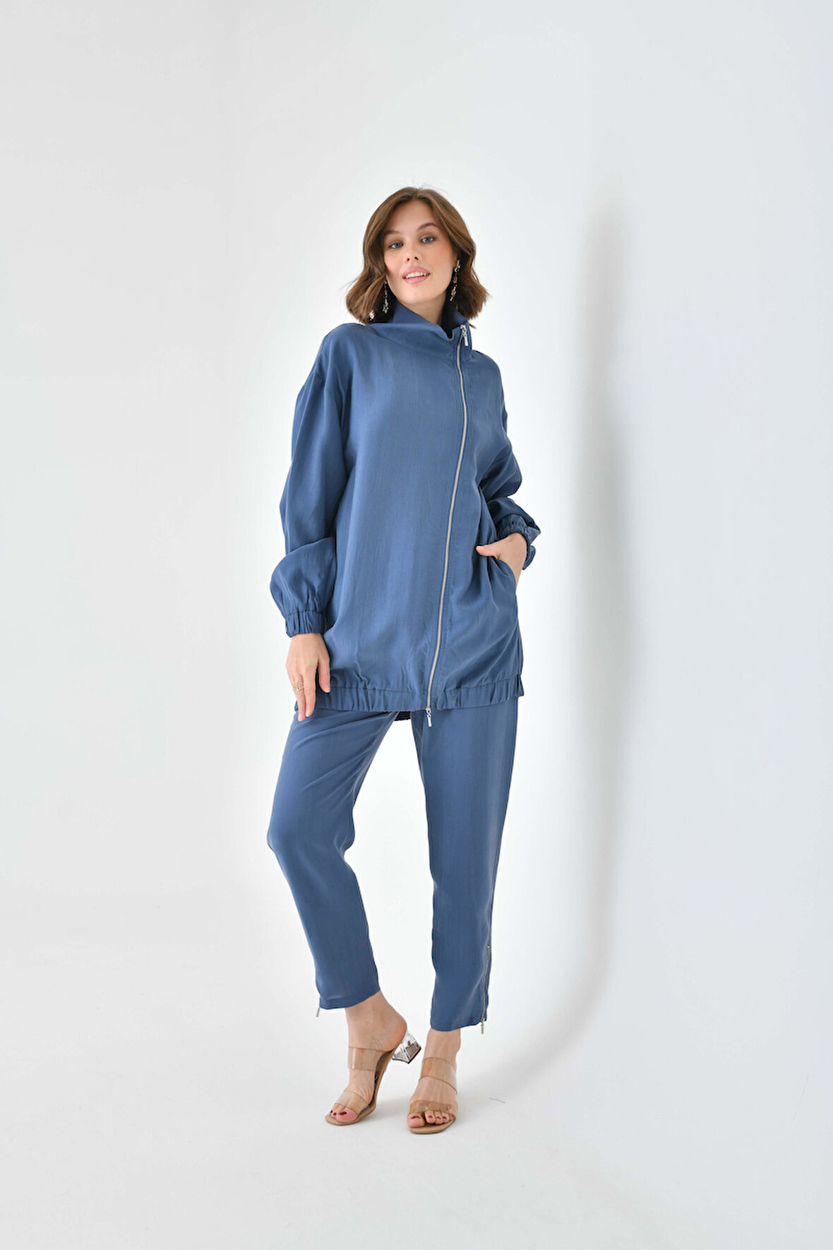 Ftz Women Kadın Modal Pantolonlu Takım İndigo 30716