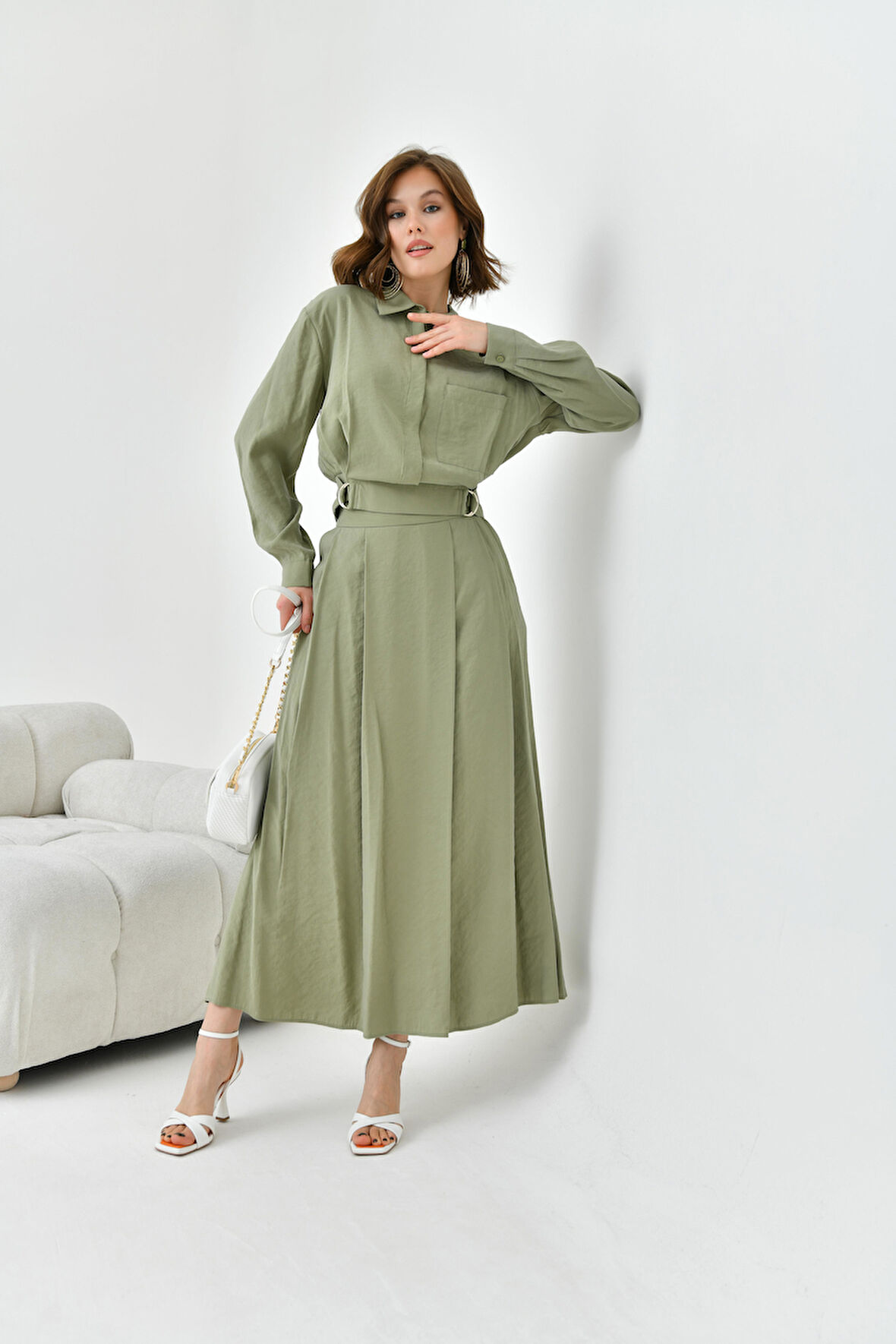 Ftz Women Kadın Modal Etekli Takım Haki 30714