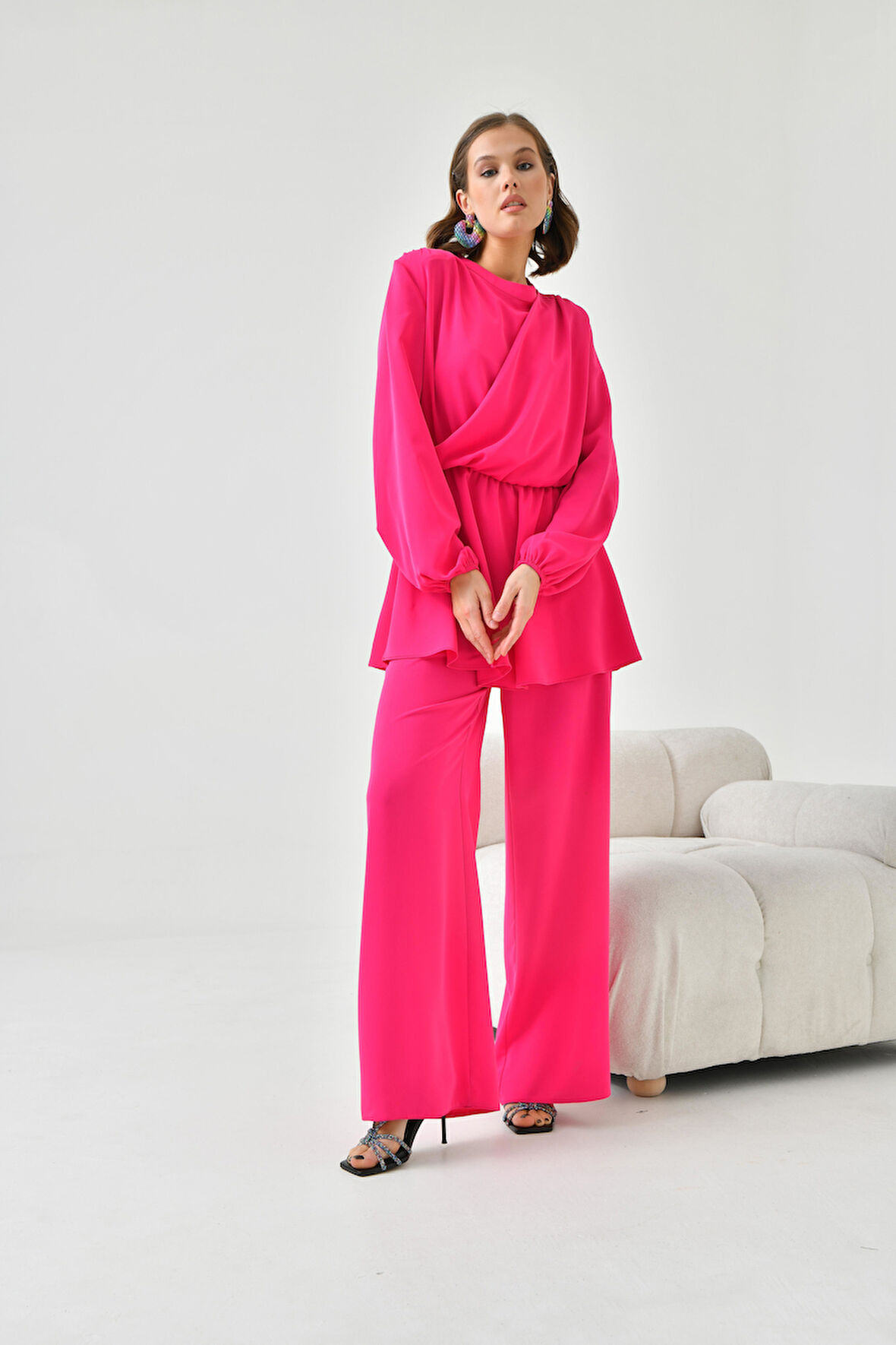 Ftz Women Kadın Pantolonlu Takım Fuşya 30767