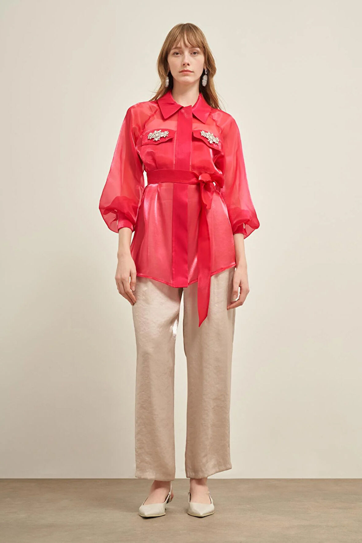 FTZ Women Kadın Organze Kap  Fuşya 31022