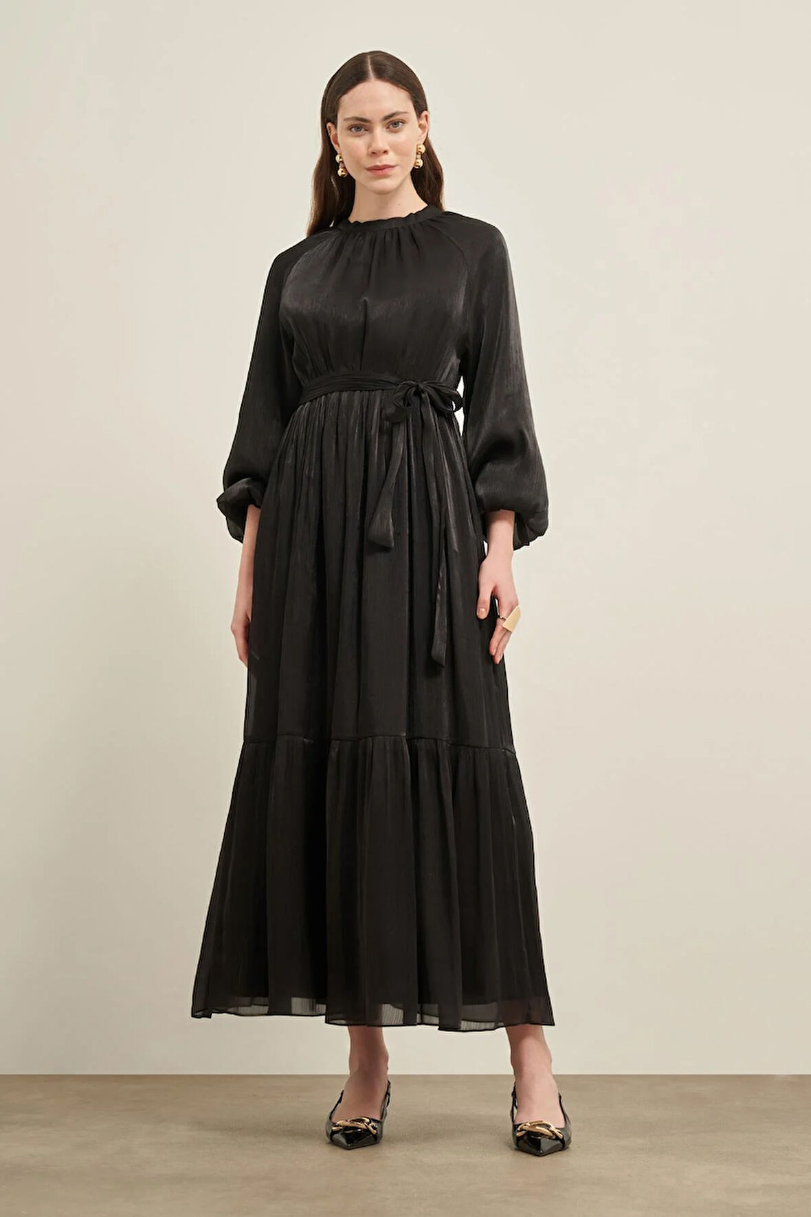 FTZ Women Kadın Ornagze Elbise  Siyah 31018