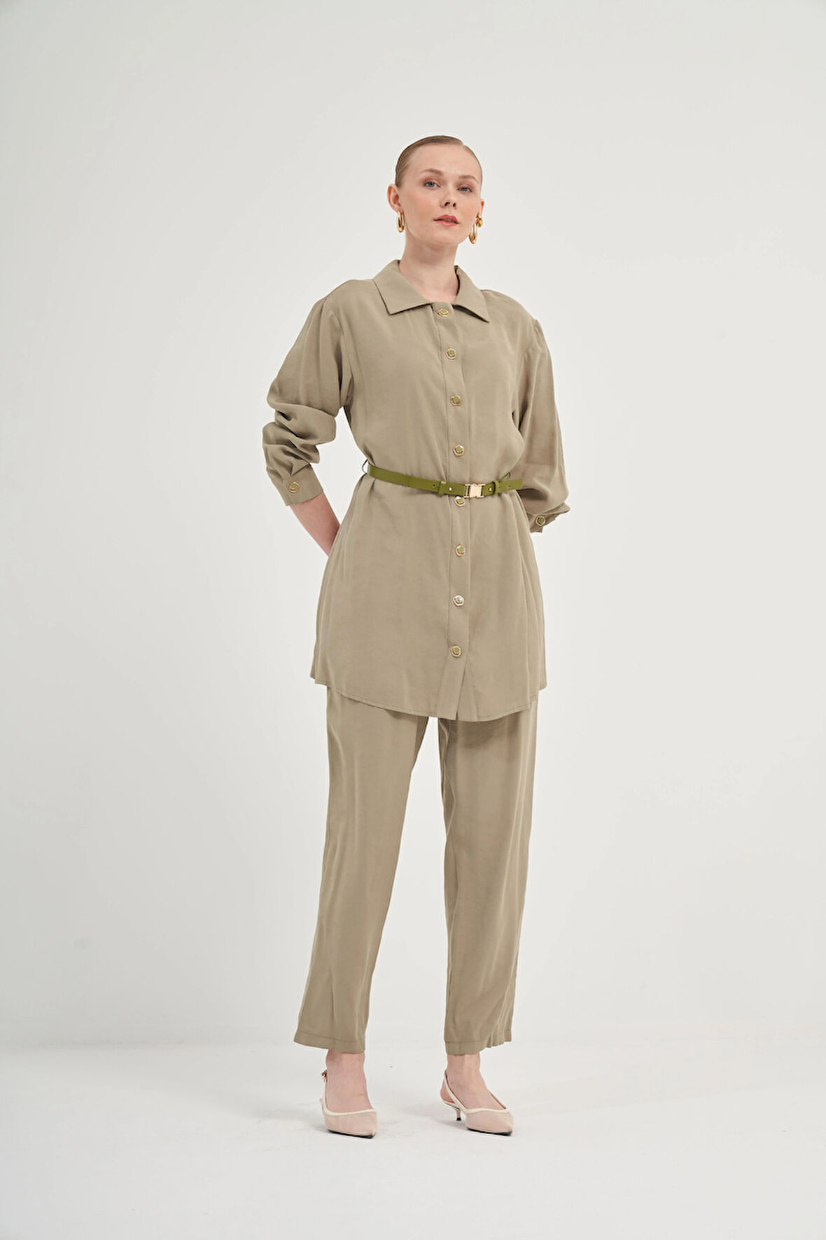 FTZ Women Kadın Pantolonlu Takım  Haki 31035