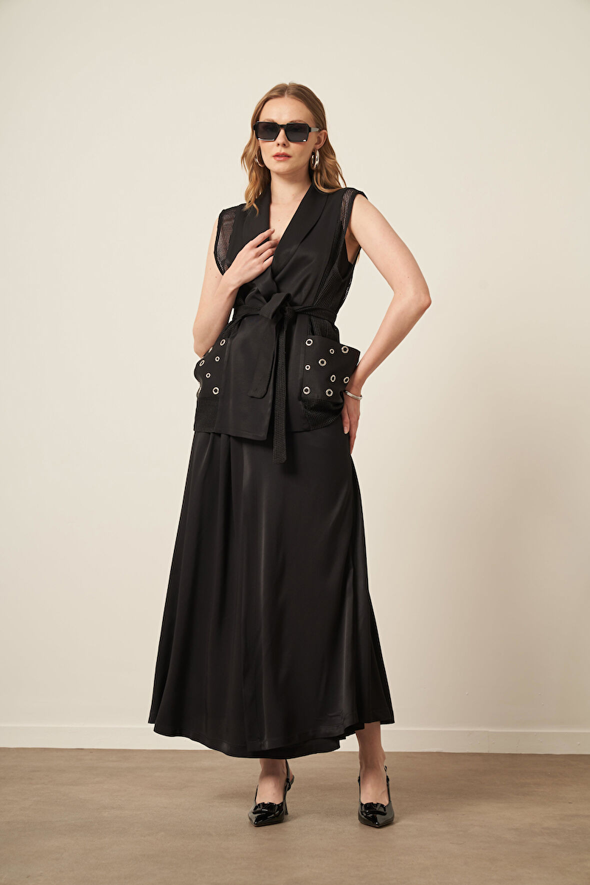 FTZ Women Kadın File Detay Takım  Siyah 31088