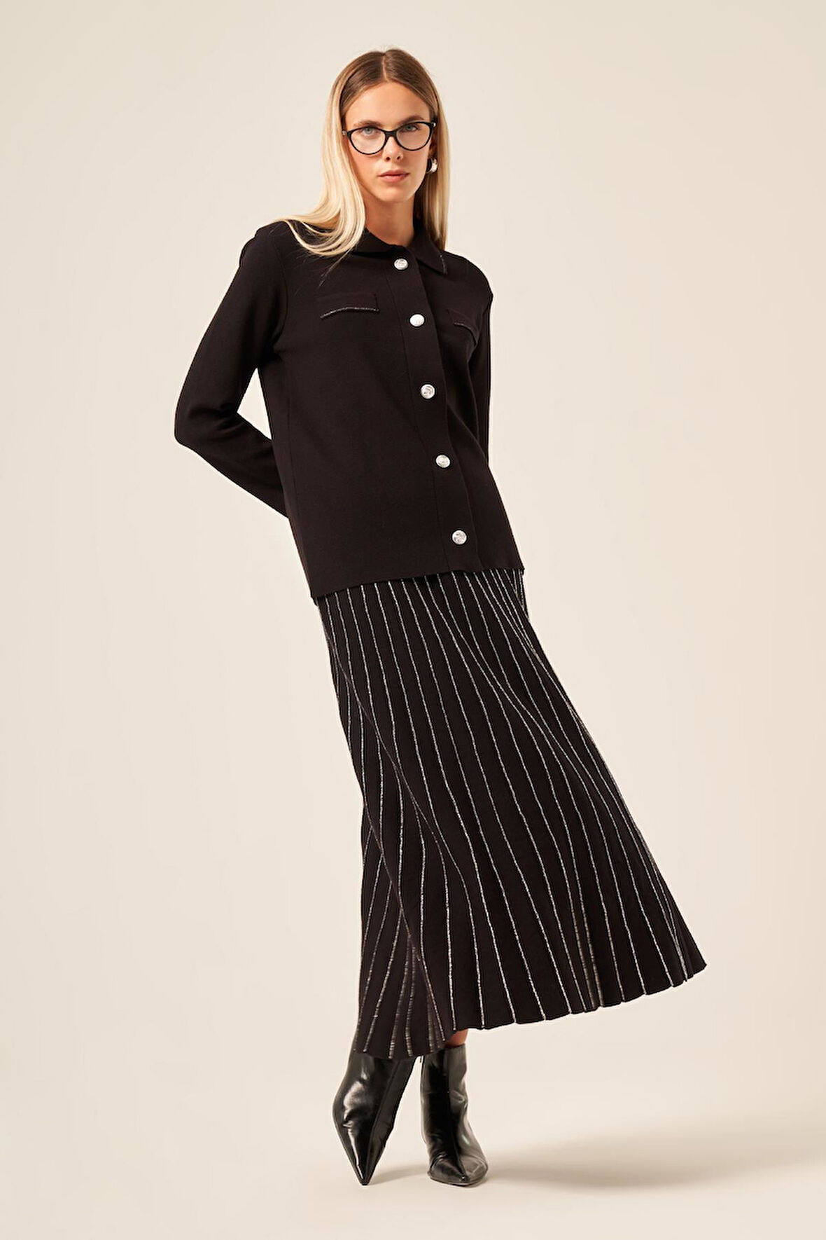 FTZ Women Kadın Sim Detaylı İkili Takım  Siyah 20899