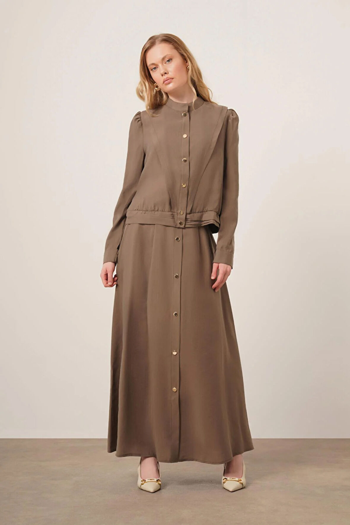 FTZ Women Kadın Modal Etekli Takım  Haki 31174