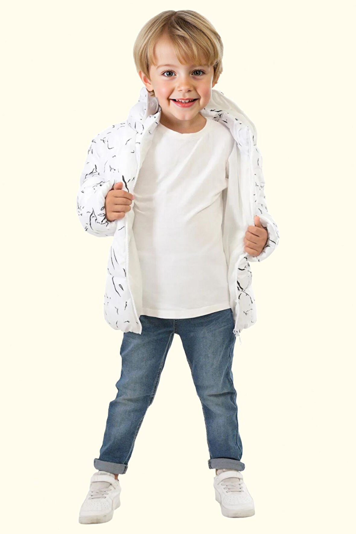 Erkek Çocuk Çıkabilir Kapüşonlu Su Ve Rüzgar Geçirmez Kışlık Şişme Mont & Kaban & Parka