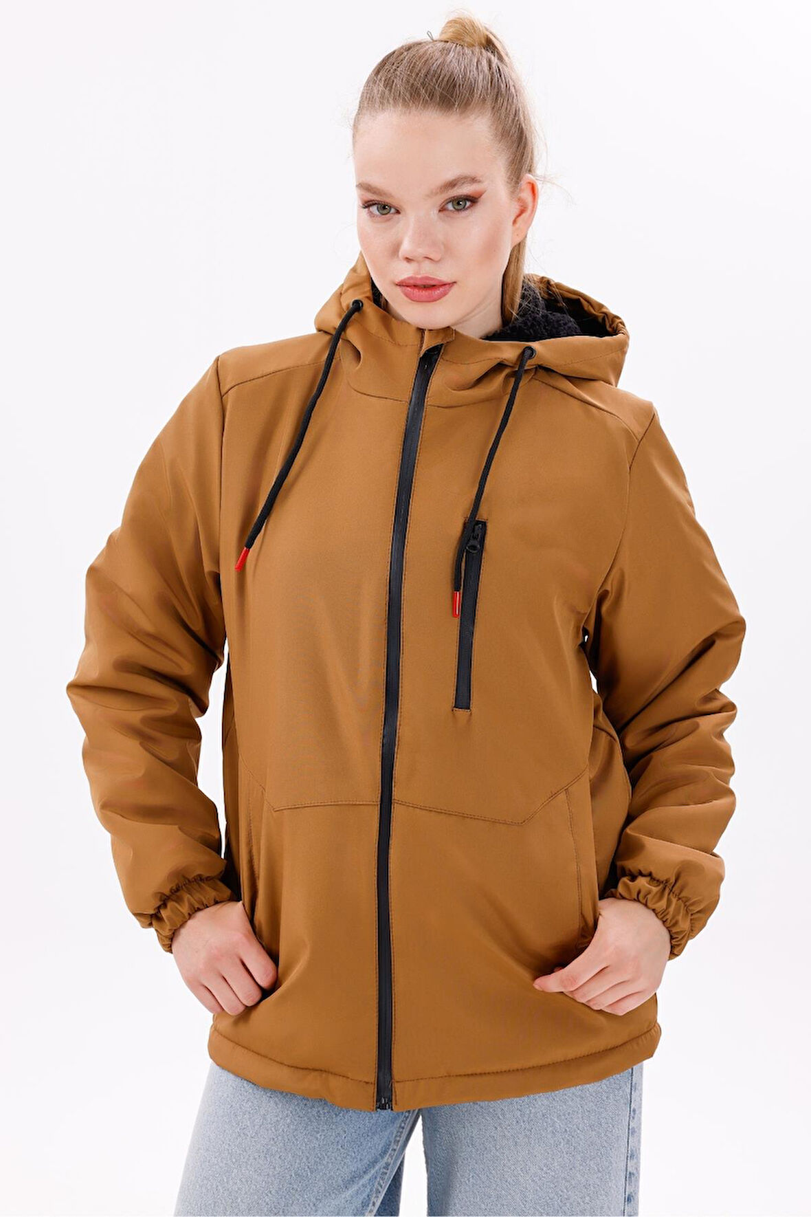 Kadın Kürklü Su Ve Rüzgar Geçirmez Kapüşonlu Kışlık Mont & Kaban & Parka