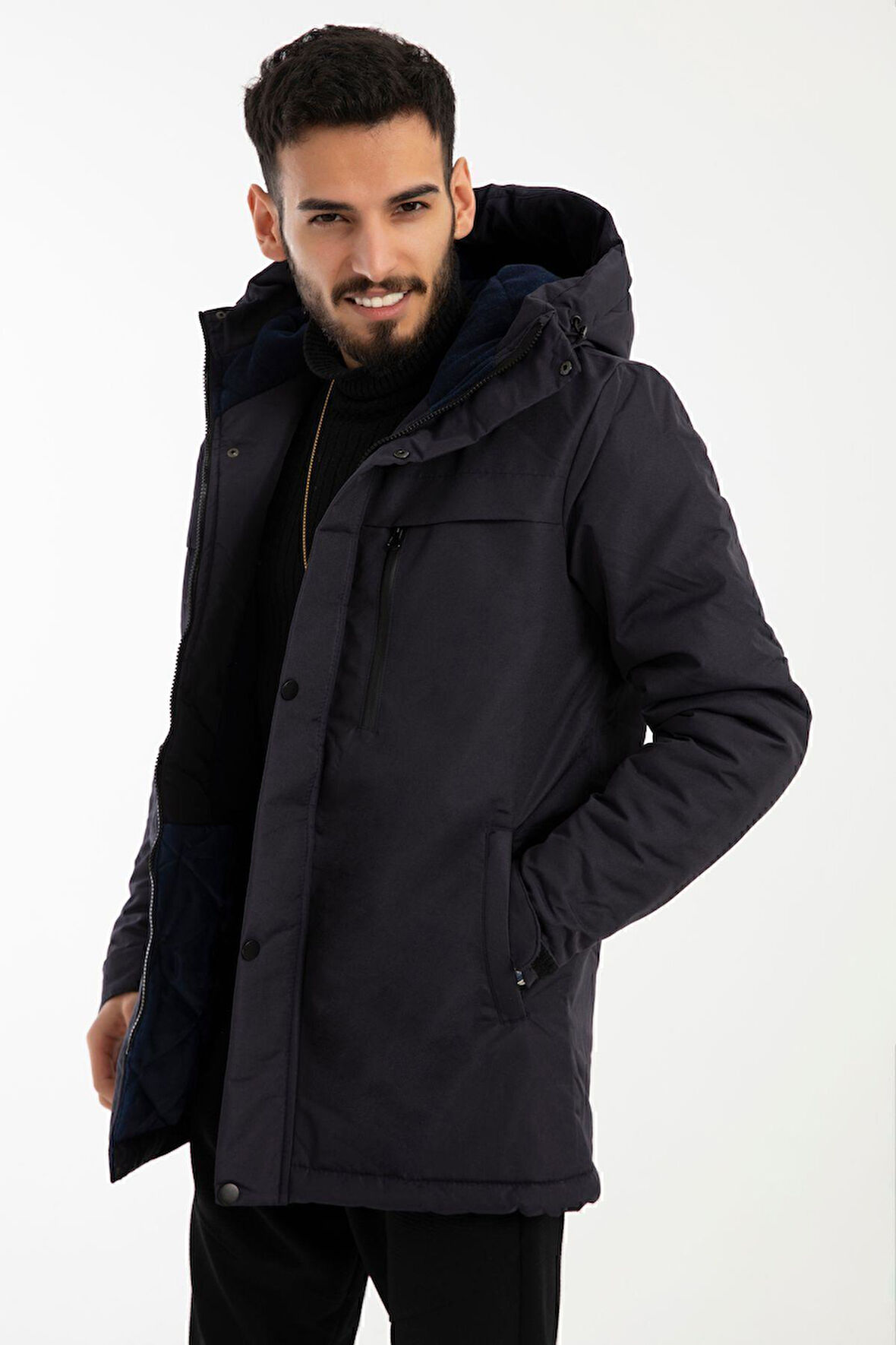 Spor Erkek Taş Içi Polarlı Su Ve Rüzgar Geçirmez Kapüşonlu  Mont & Kaban & Parka