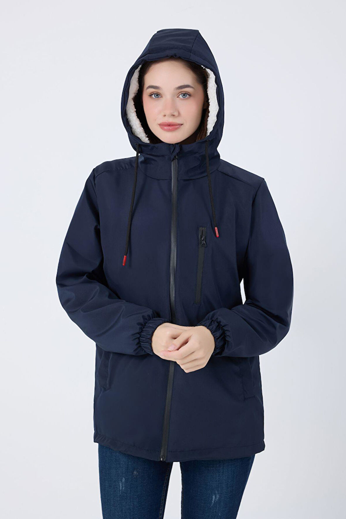 Spor Kadın Taba  Kürklü Su Ve Rüzgar Geçirmez Kapüşonlu  Mont & Kaban & Parka