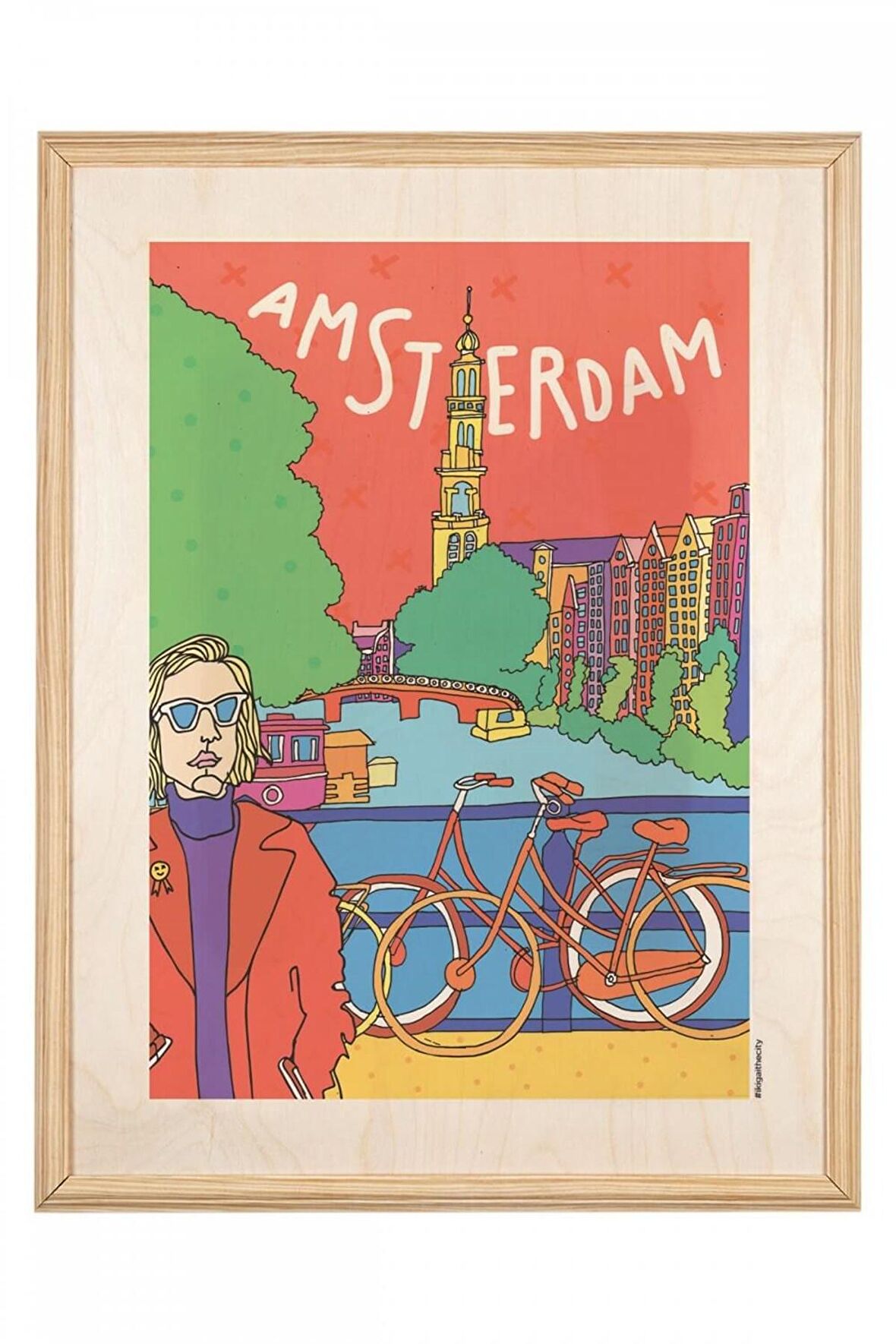 İkigai Amsterdam Ahşap Tablo