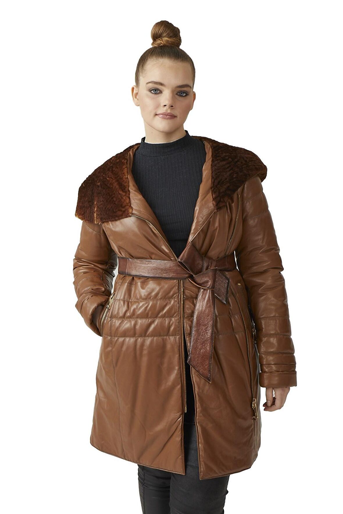 Taba Madelyn Kadın Deri Kaban