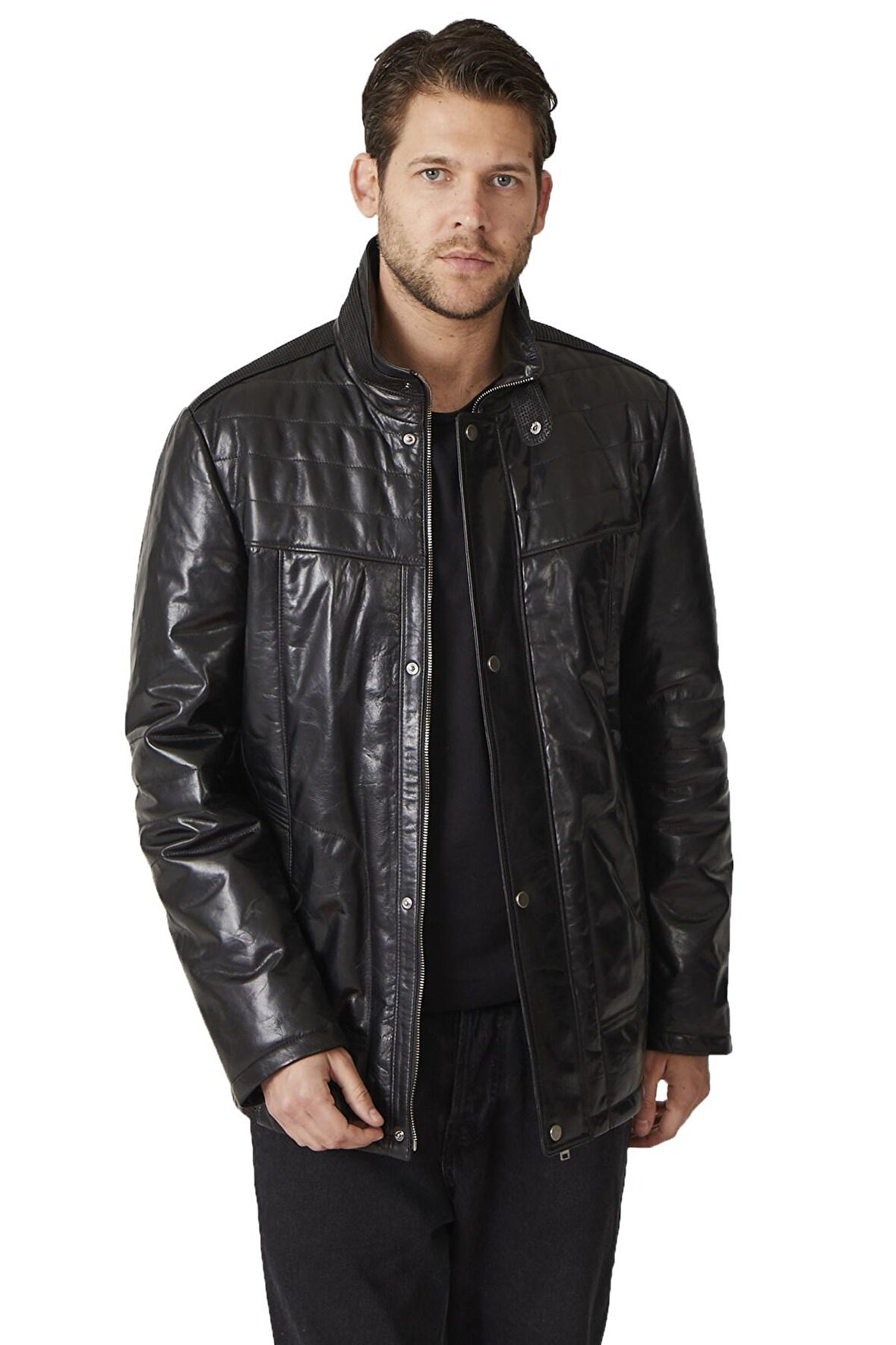 Samuel Siyah Erkek Deri Kaban