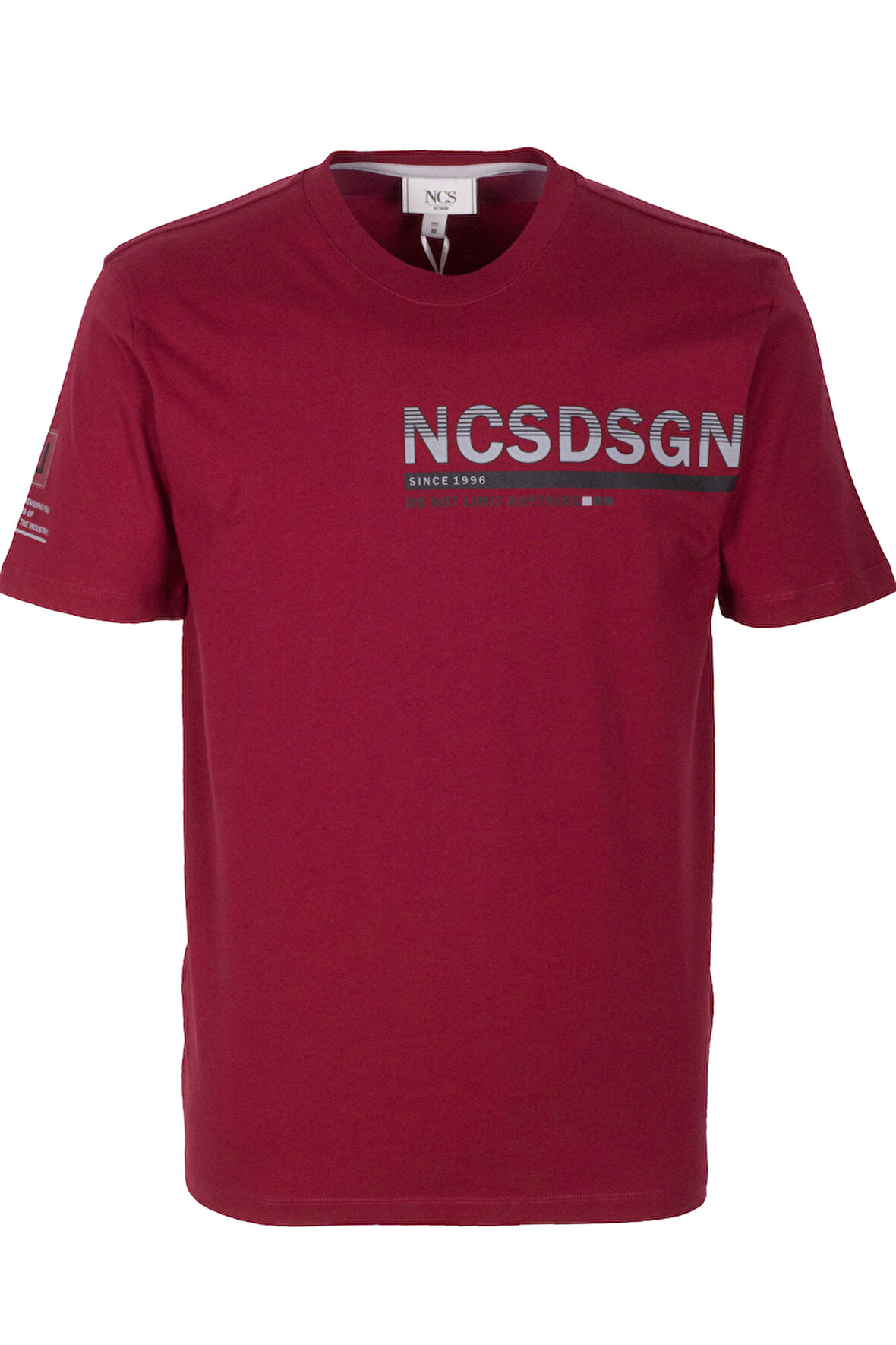 Erkek Tişört Bisiklet Yaka Bordo Slim Fit Baskılı T-shirt NCS JEANS 1296