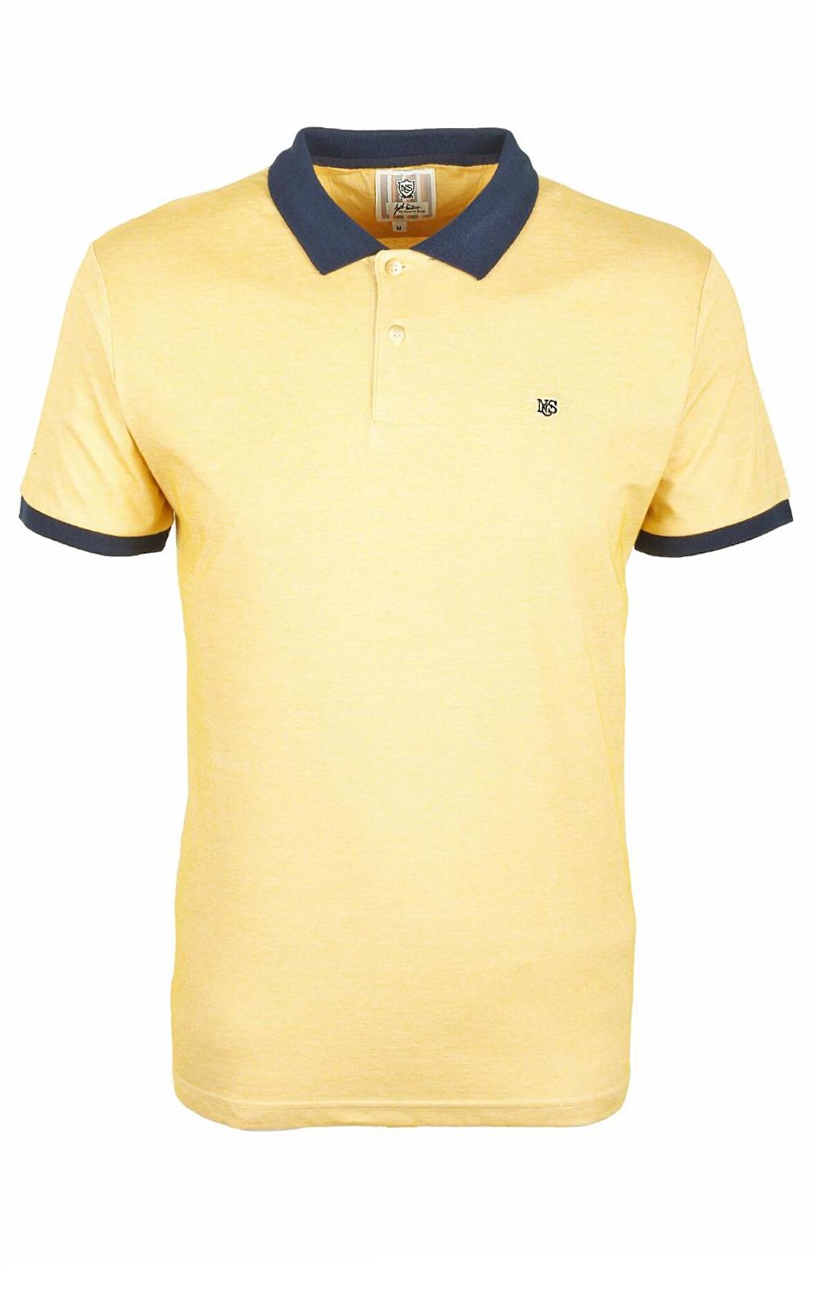 Erkek Sarı Slim Fit Polo Yaka %100 Pamuk T-shirt Jeans 1136