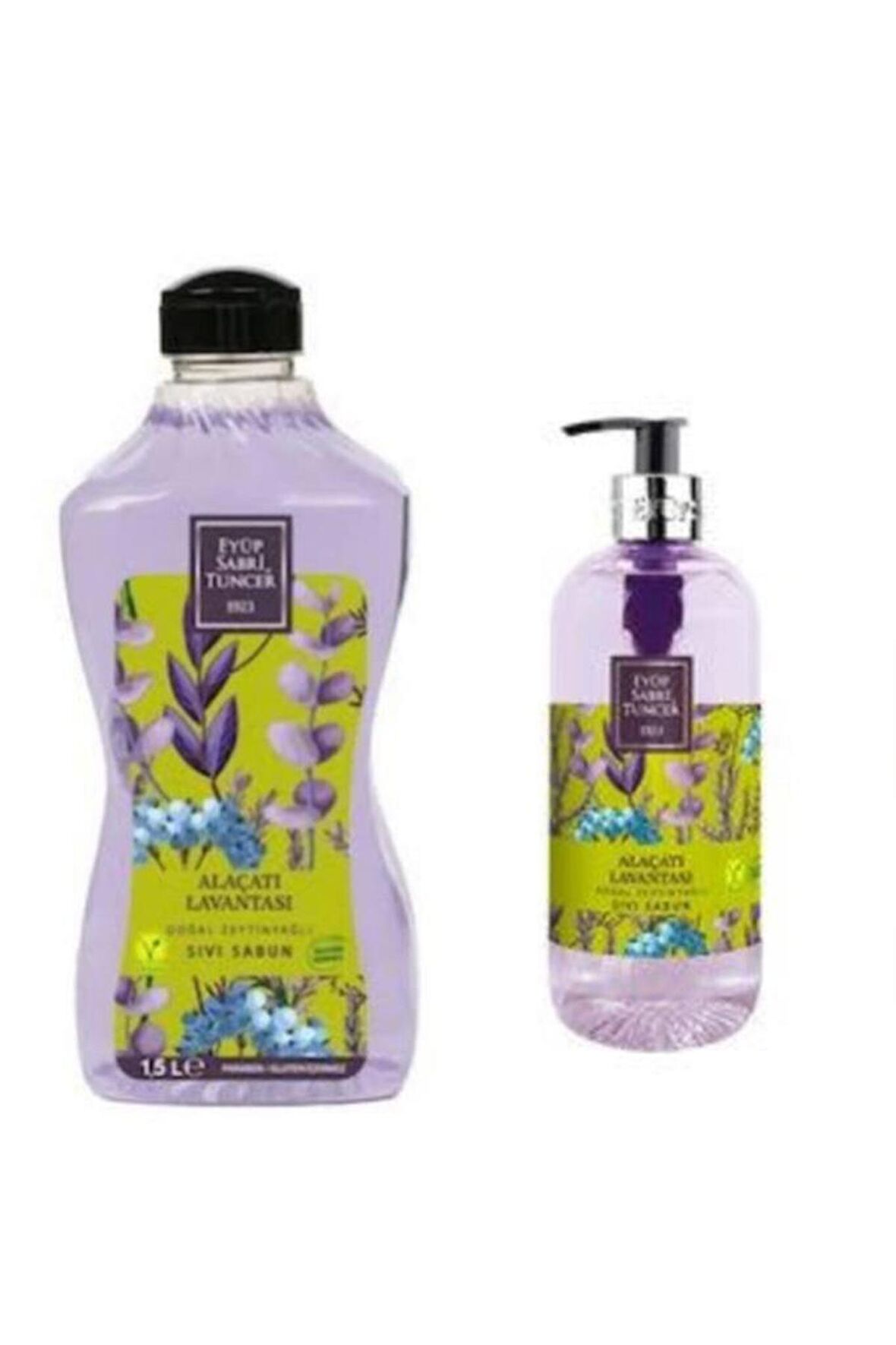 Doğal Zeytinyağlı Sıvı Sabun Alaçatı Lavantası 1,5 l Pet Şişe + 500 ml