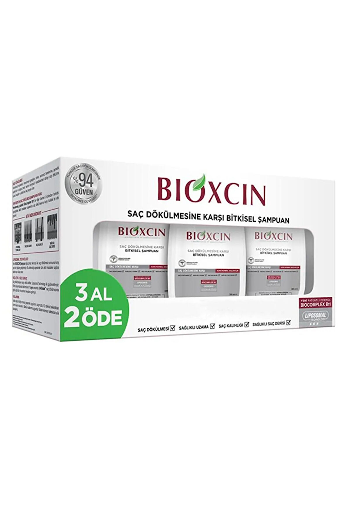 Kuru Ve Normal Saçlar Için Şampuan 3 X 300ml 3 Al 2 Öde