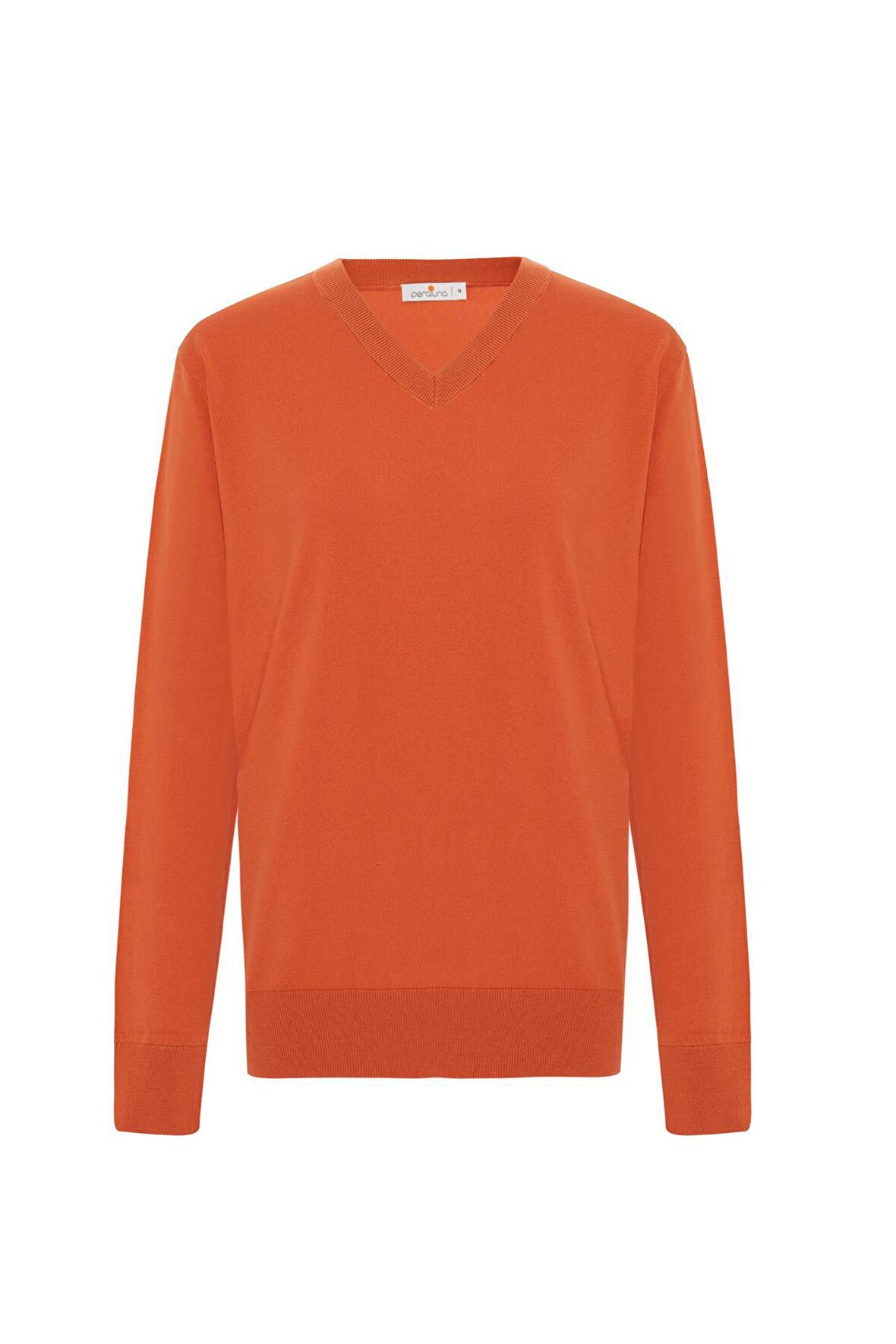 Peraluna MATEO V NECK PULLOVER Yumuşak Tuşeli Mevsimlik Erkek Triko Kazak - Turuncu