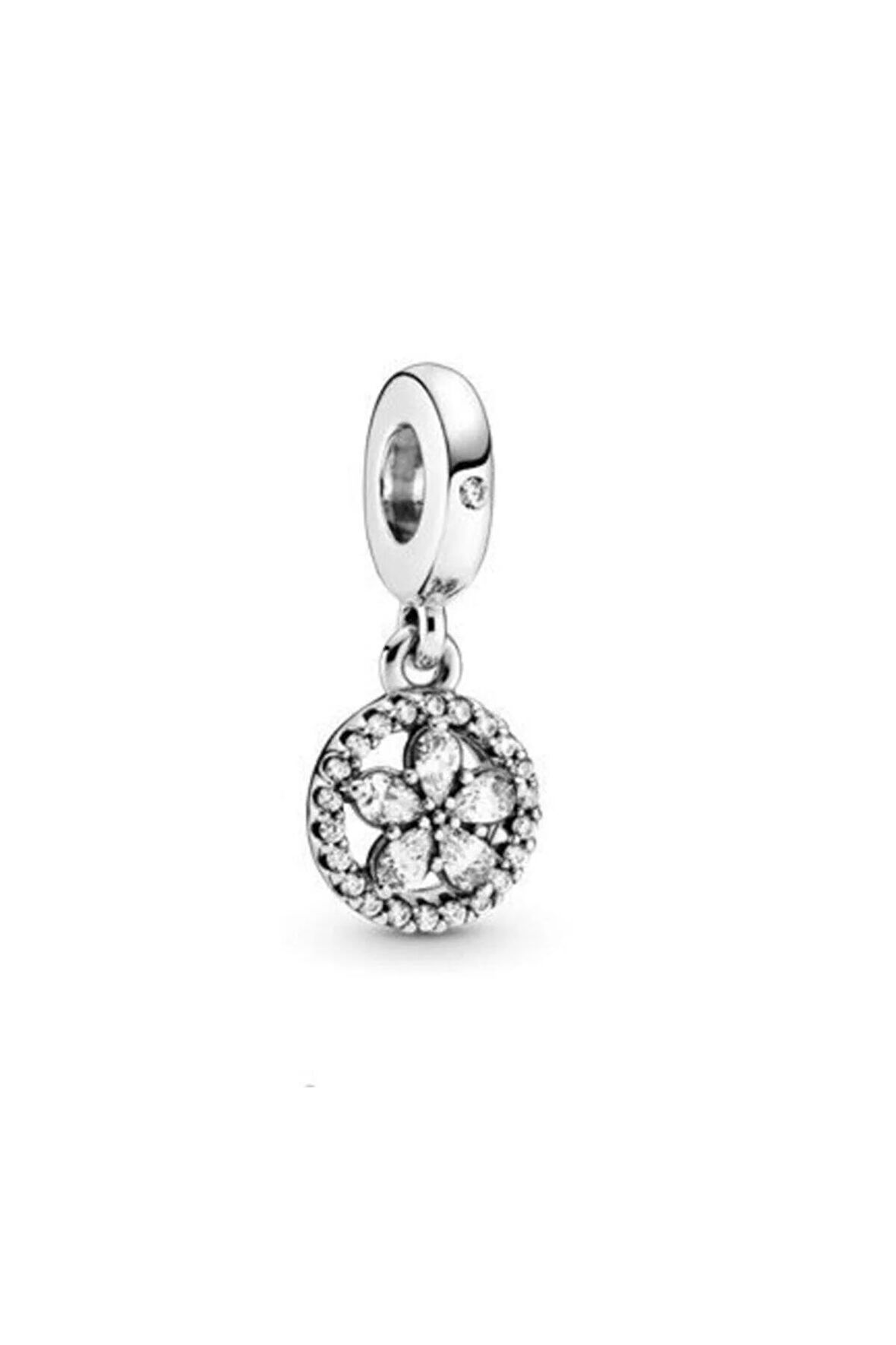 Işıltılı Kar Tanesi Model Gümüş Charm
