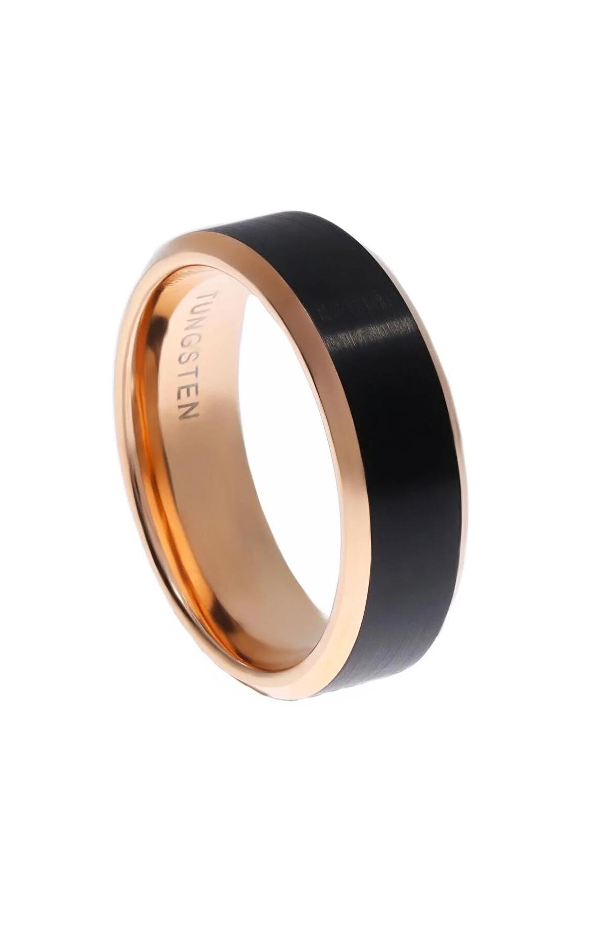 Erkek Rose Gold Detay Tungsten Yüzük