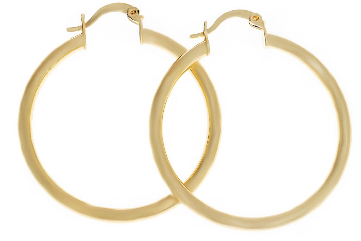 Kadın Gold Renk Halka Model Çelik Küpe