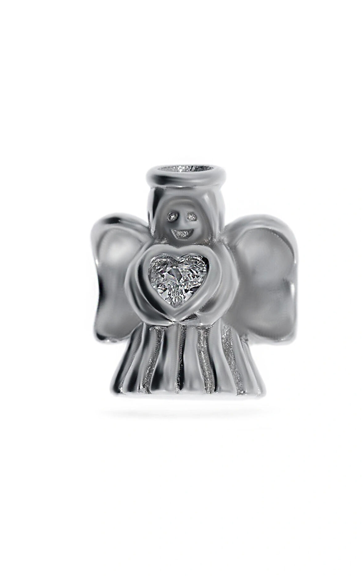 Kadın Kalp Detay Melek Model Gümüş Charm