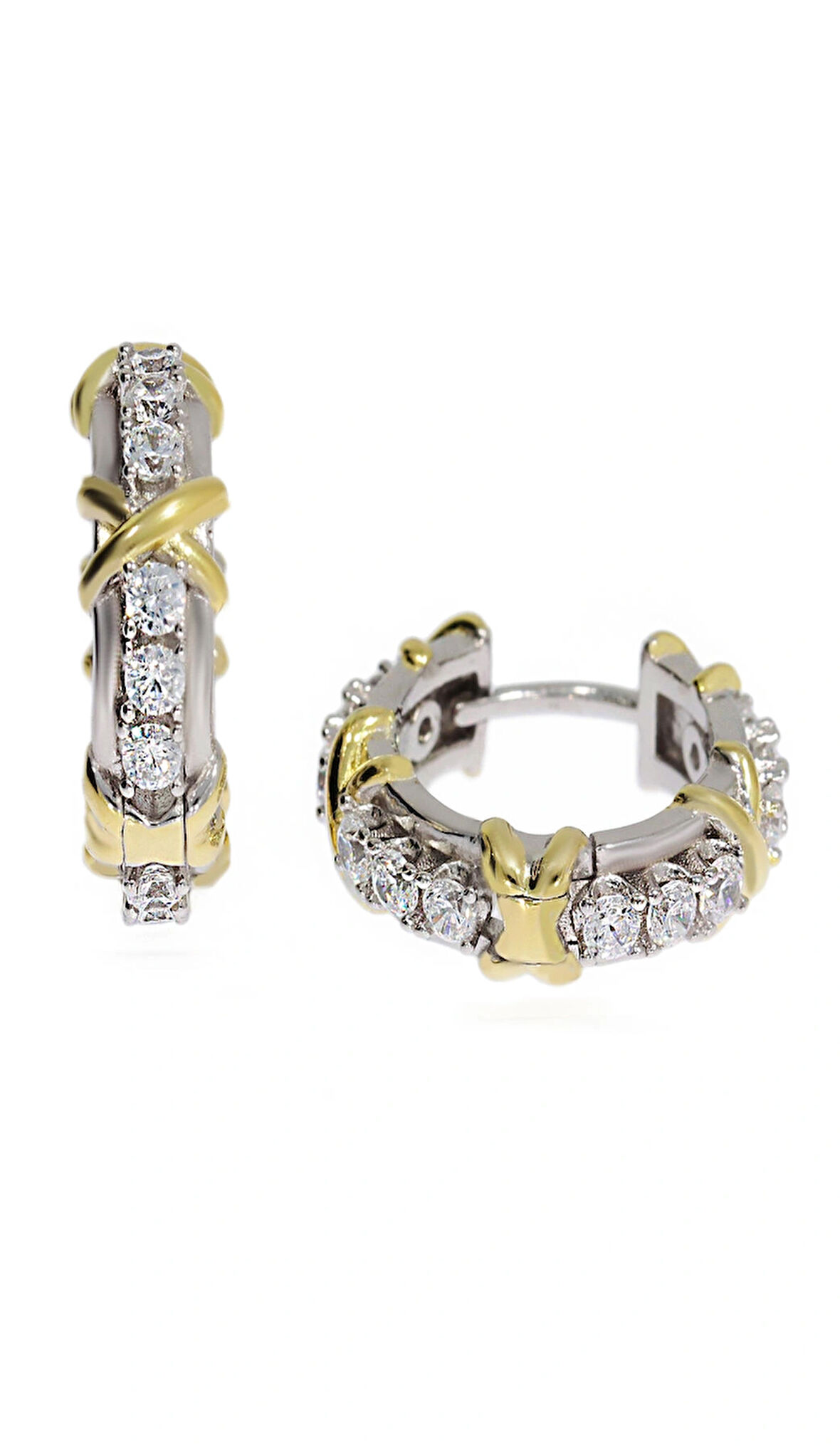 Kadın Tasarım Taşlı Halka Gümüş Küpe