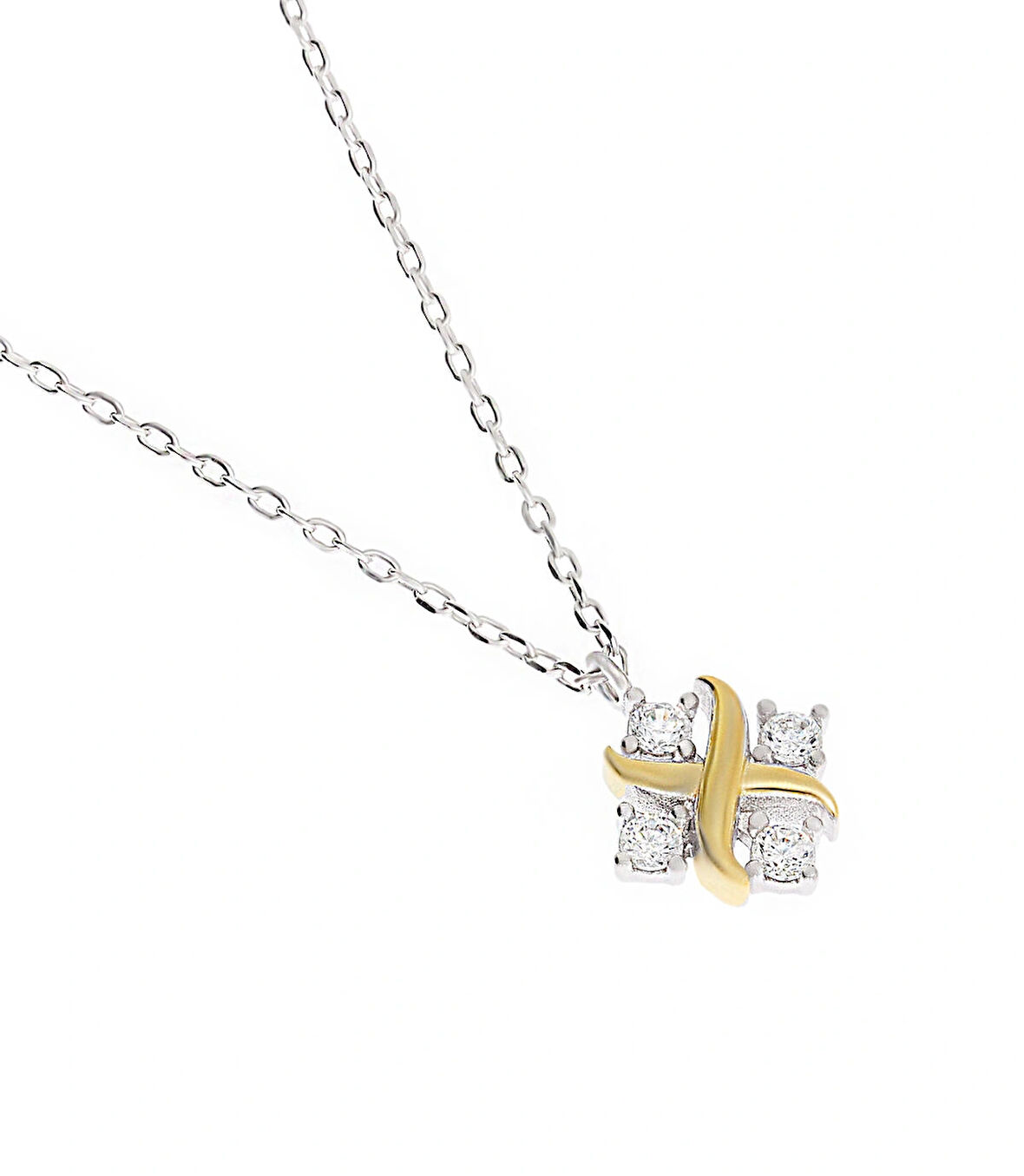 Kadın Tasarım Model Taşlı Gümüş Kolye