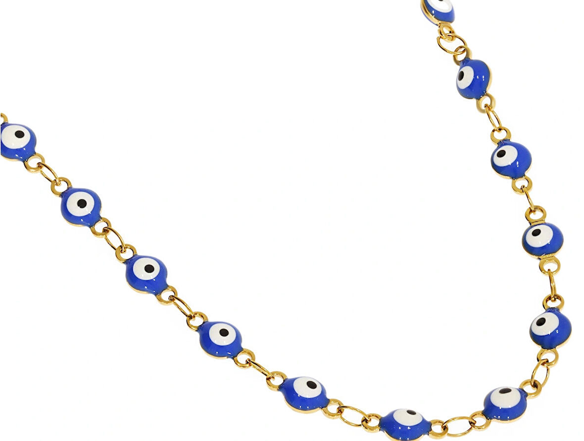 Kadın Nazar Boncuğu Model Çelik Halhal